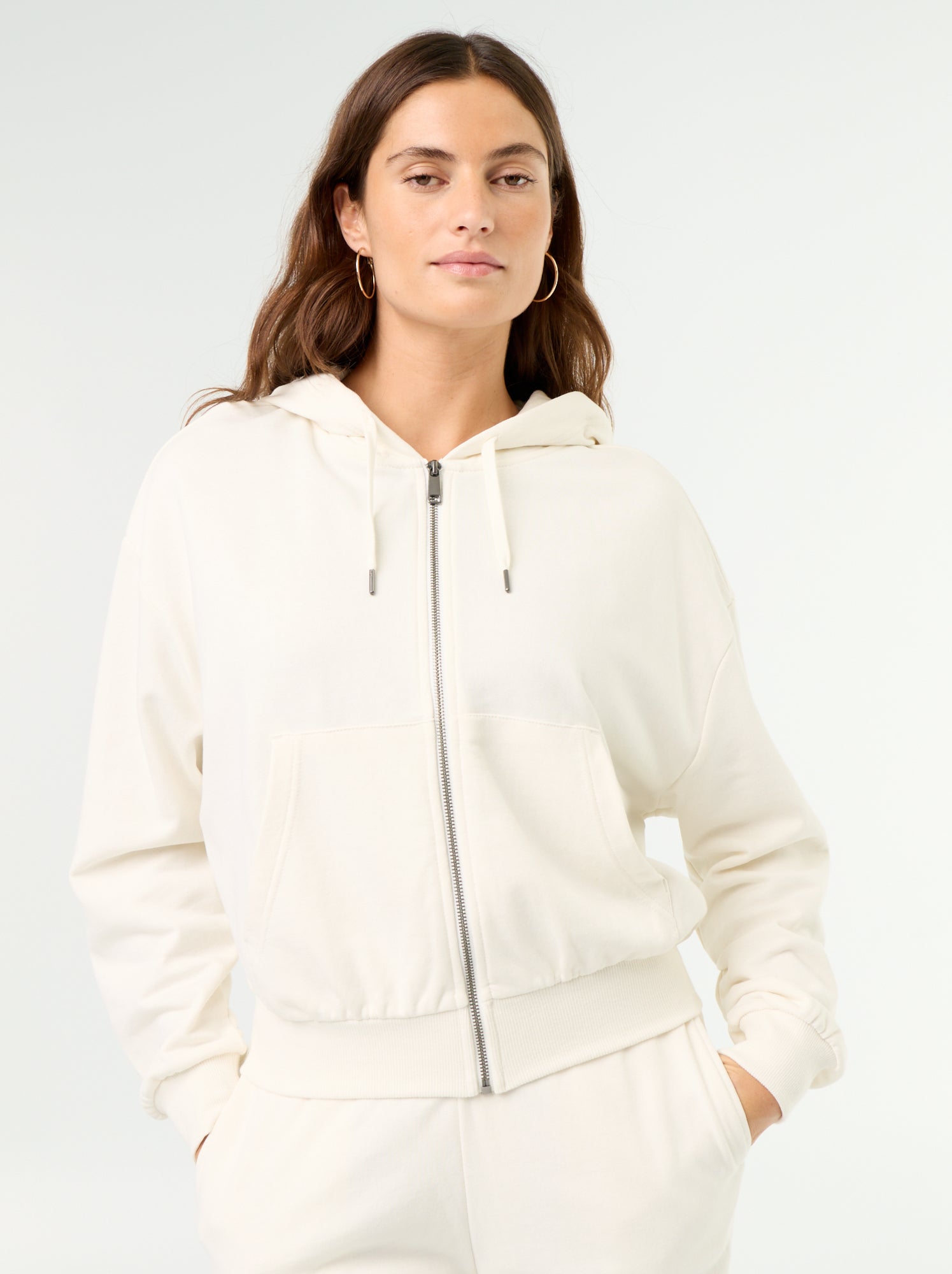 Sweat basique en molleton léger - Blanc