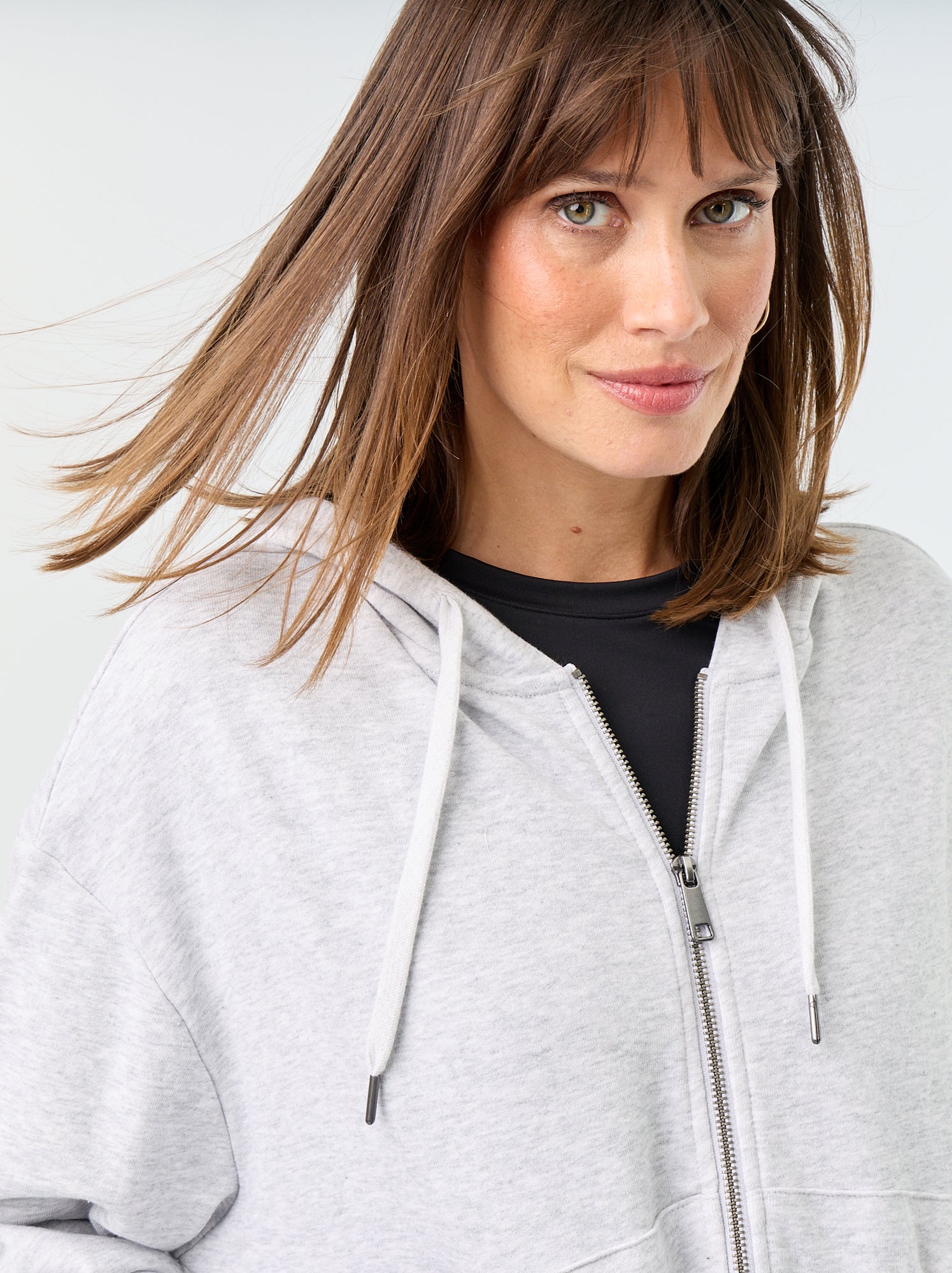 Sweat basique en molleton léger - Gris