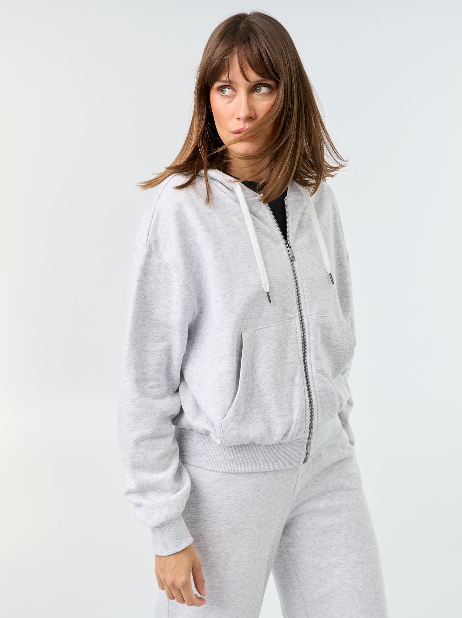 Sweat basique en molleton léger - Gris