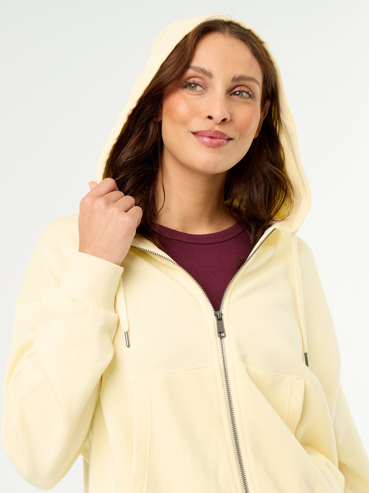 Sweat basique en molleton léger - Jaune