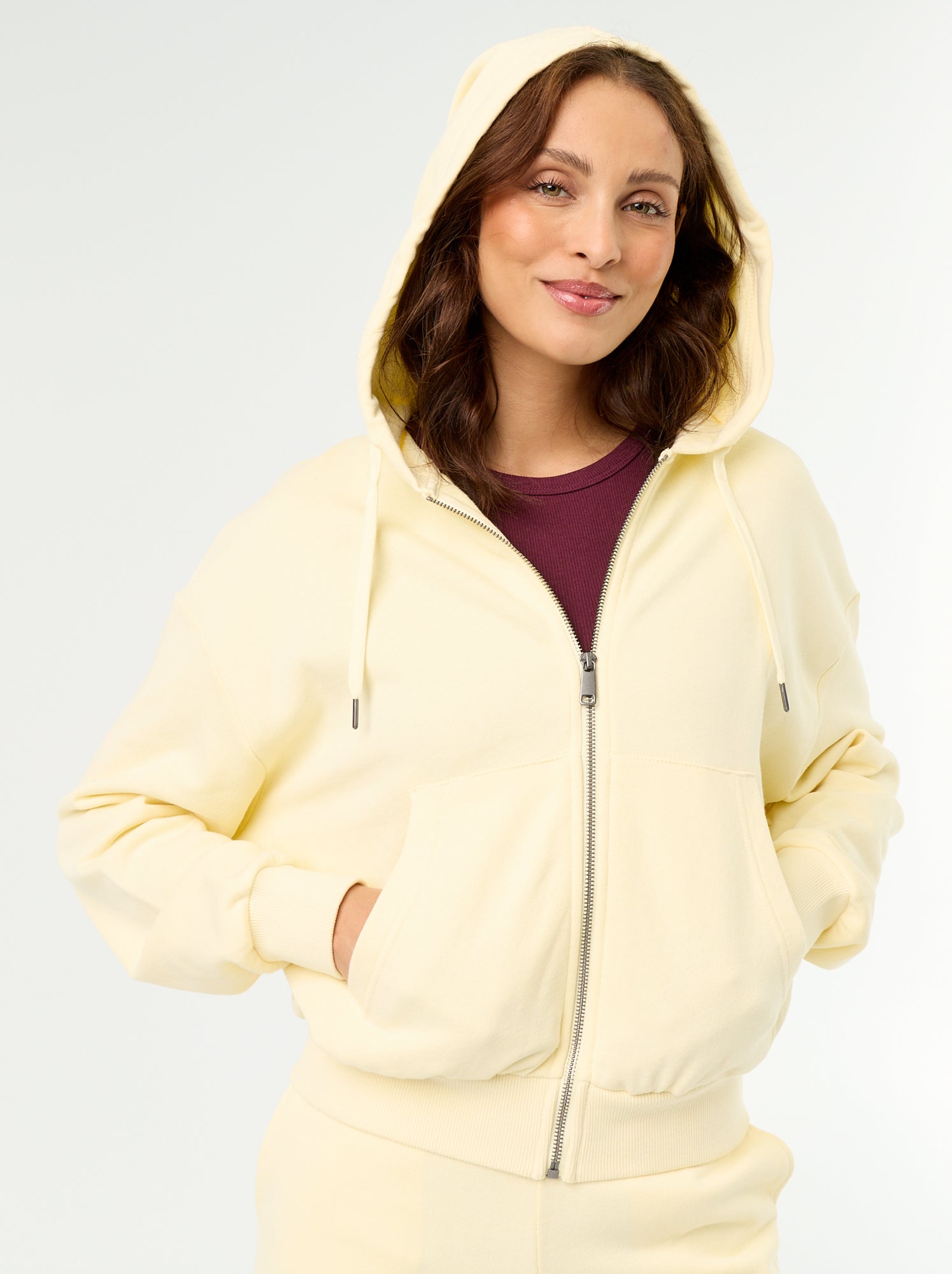 Sweat basique en molleton léger - Jaune