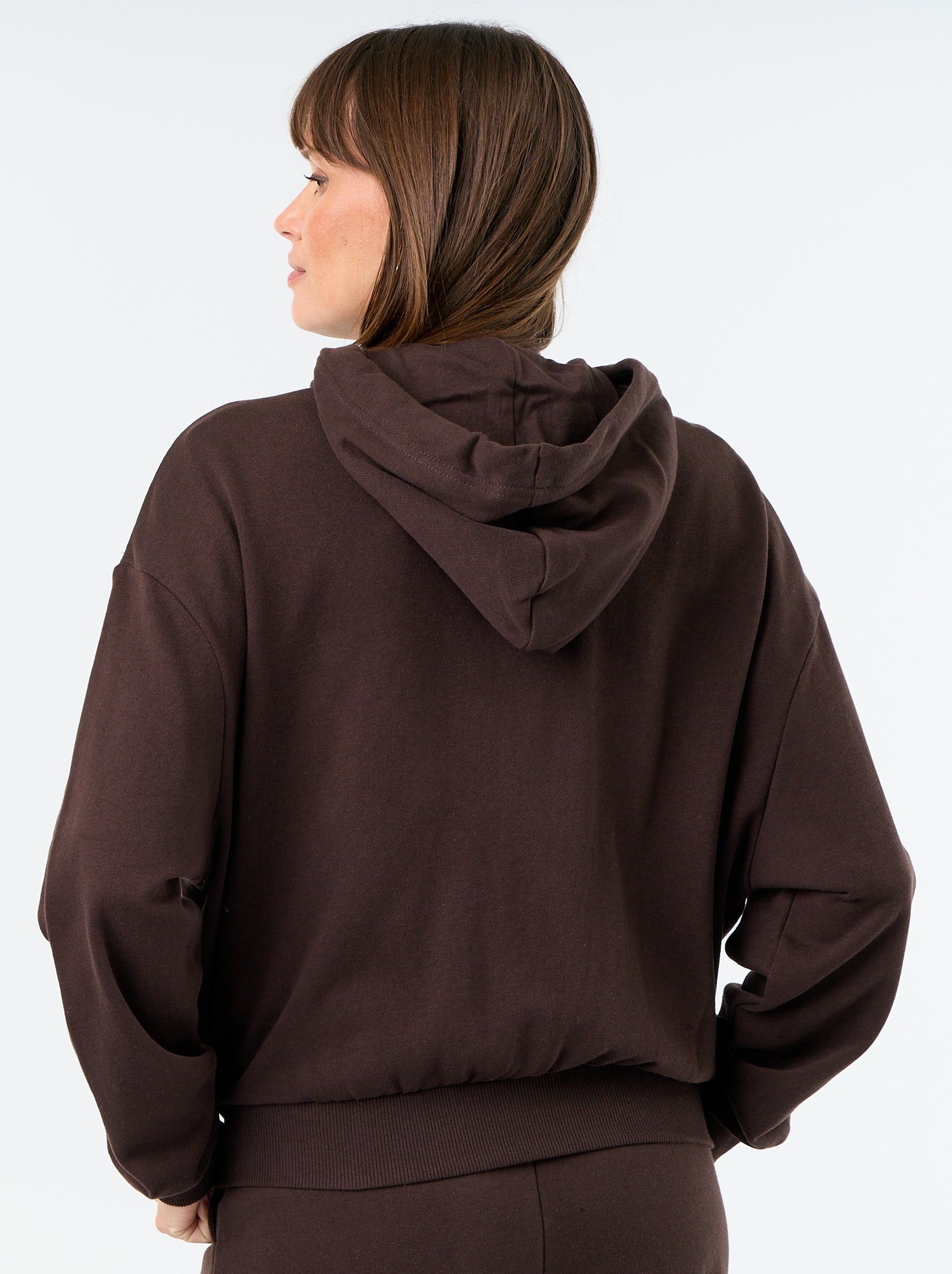 Sweat basique en molleton léger - Marron