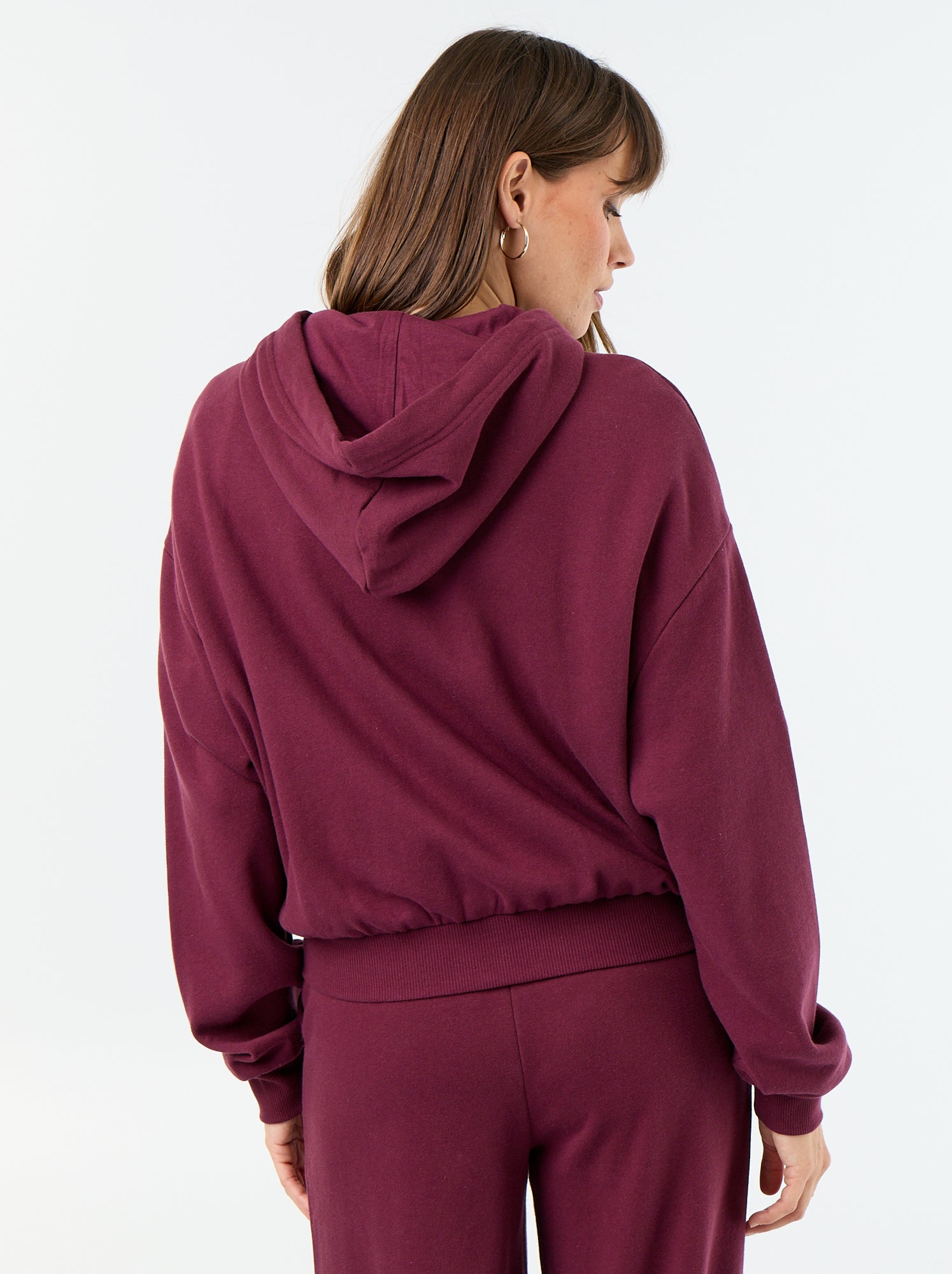 Sweat basique en molleton léger - Rose