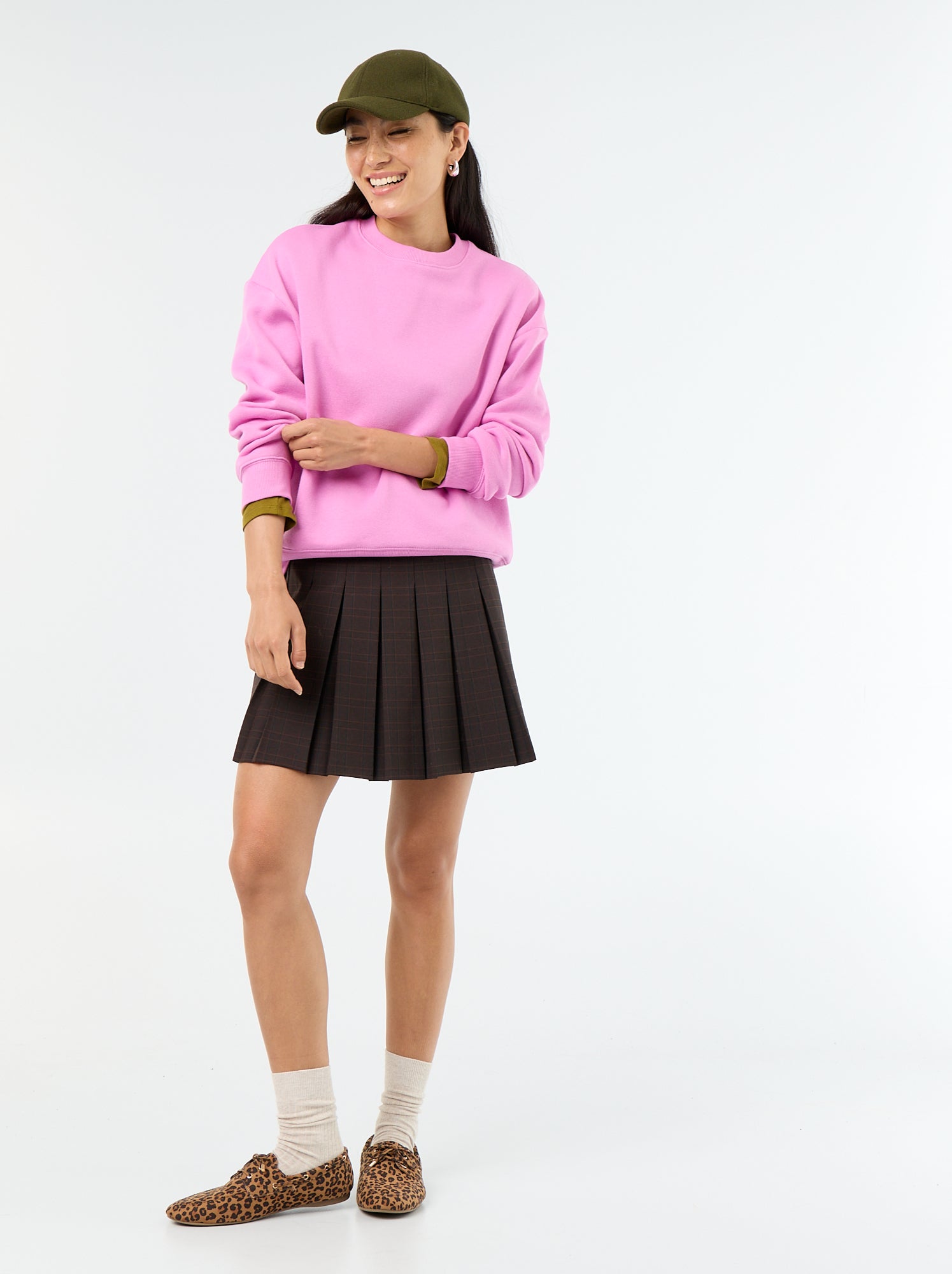 Sweat basique en molleton - Rose