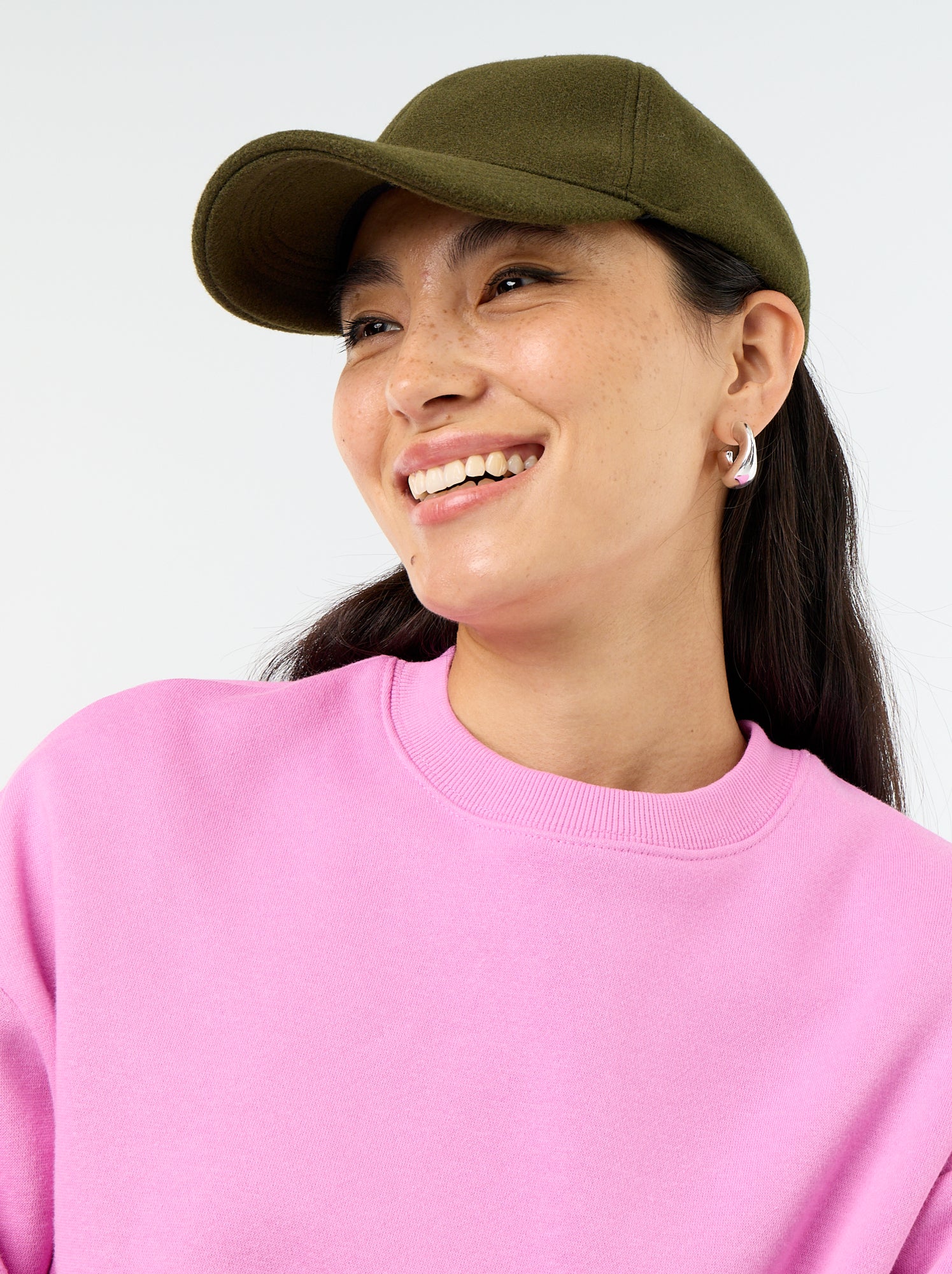 Sweat basique en molleton - Rose