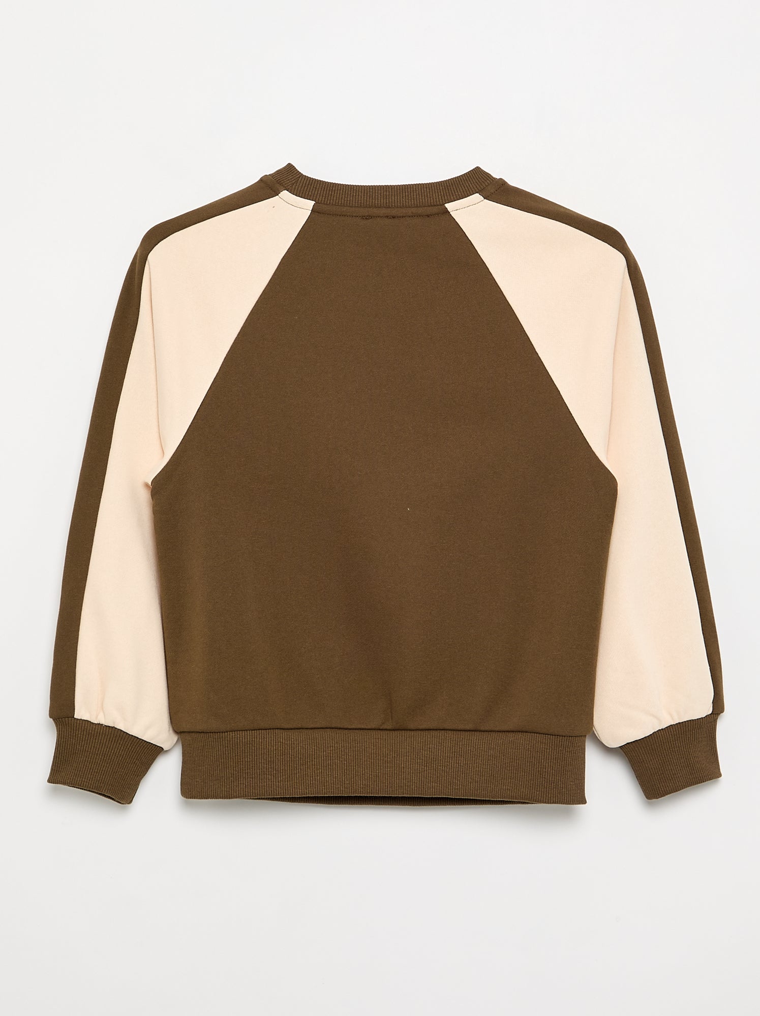 Sweat bicolore avec imprimé - Kaki