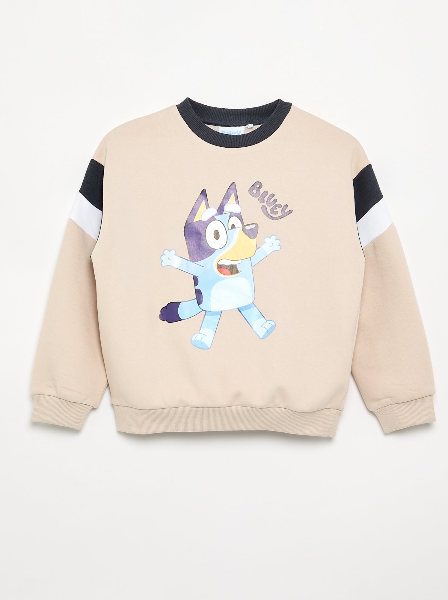 Sweat 'Bluey' avec col contrasté - Beige