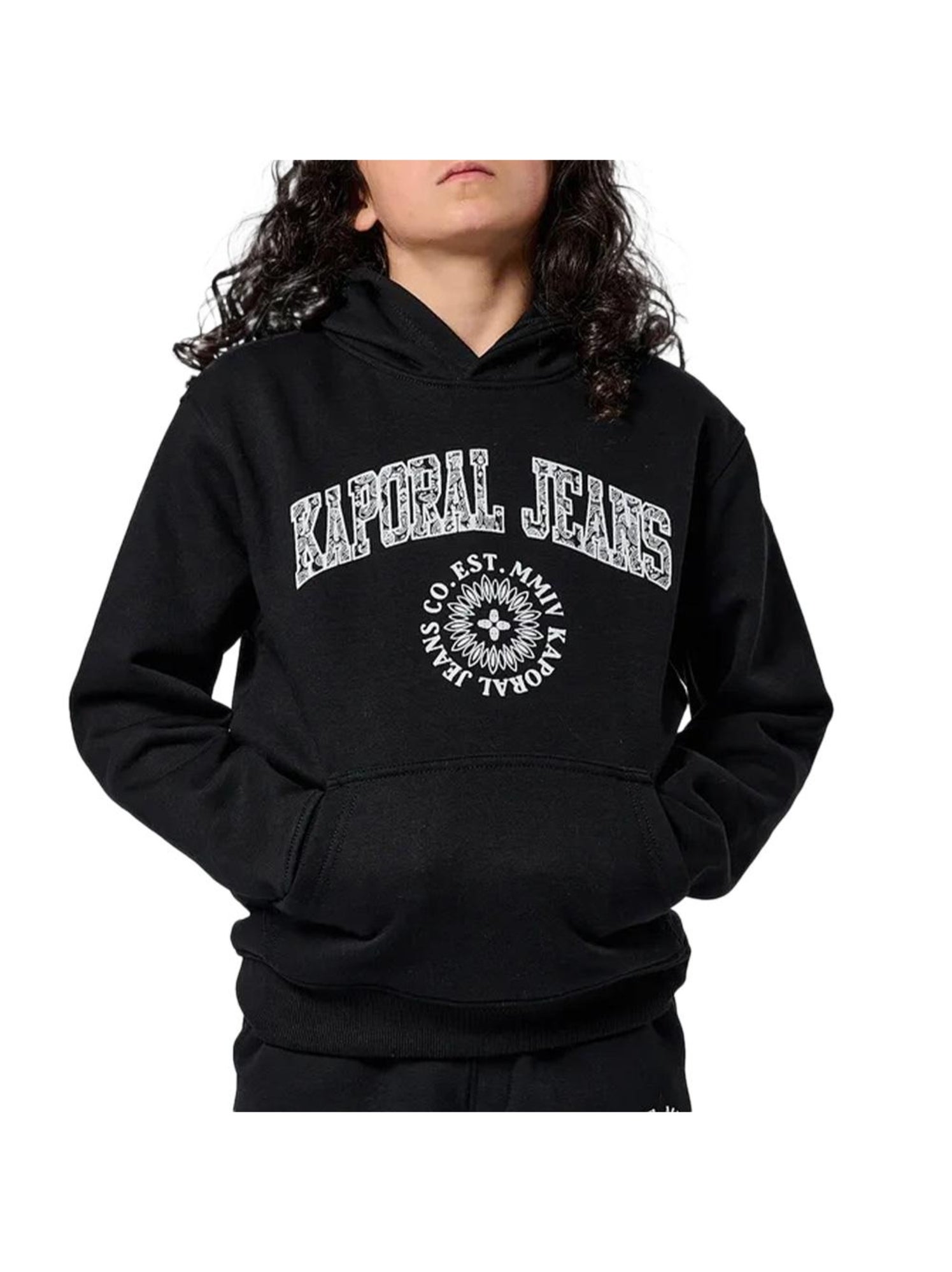 Sweat capuche garçon kaporal - Noir