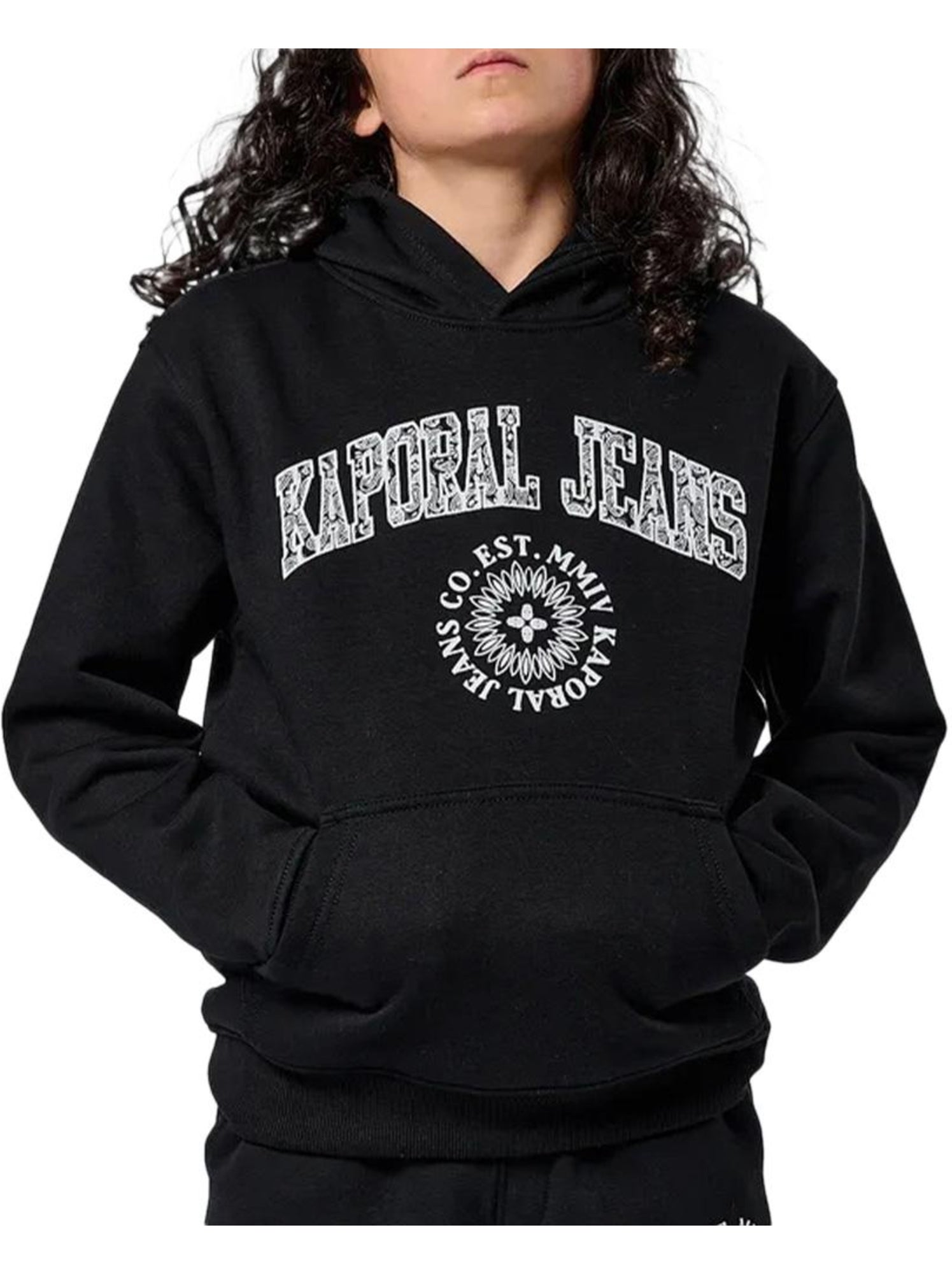 Sweat capuche garçon kaporal - Noir