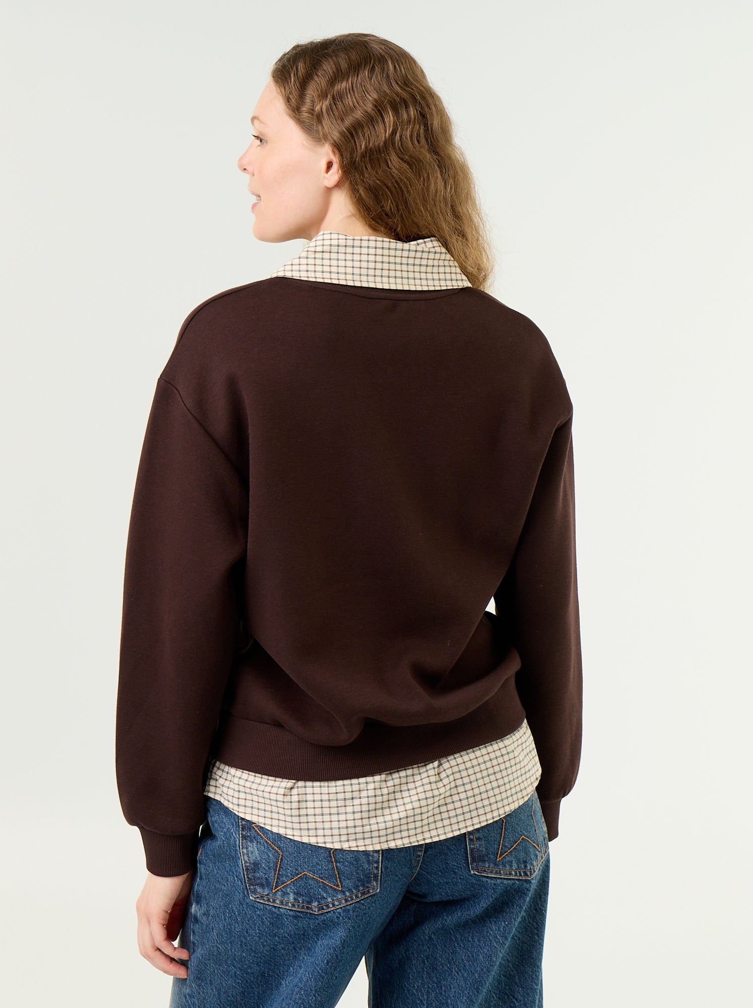 Sweat chemise 2 en 1 - Marron