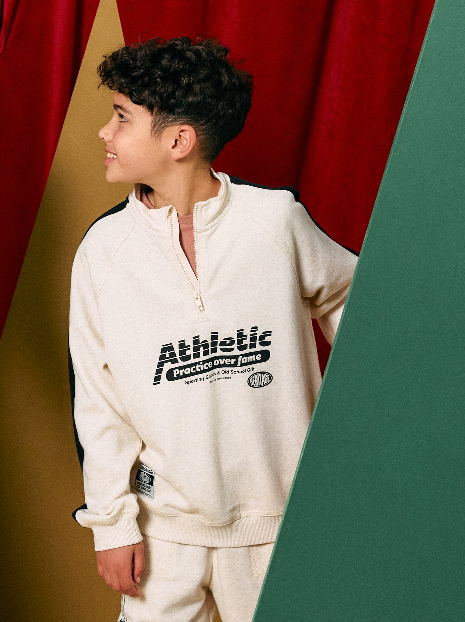 Sweat col camionneur - Beige