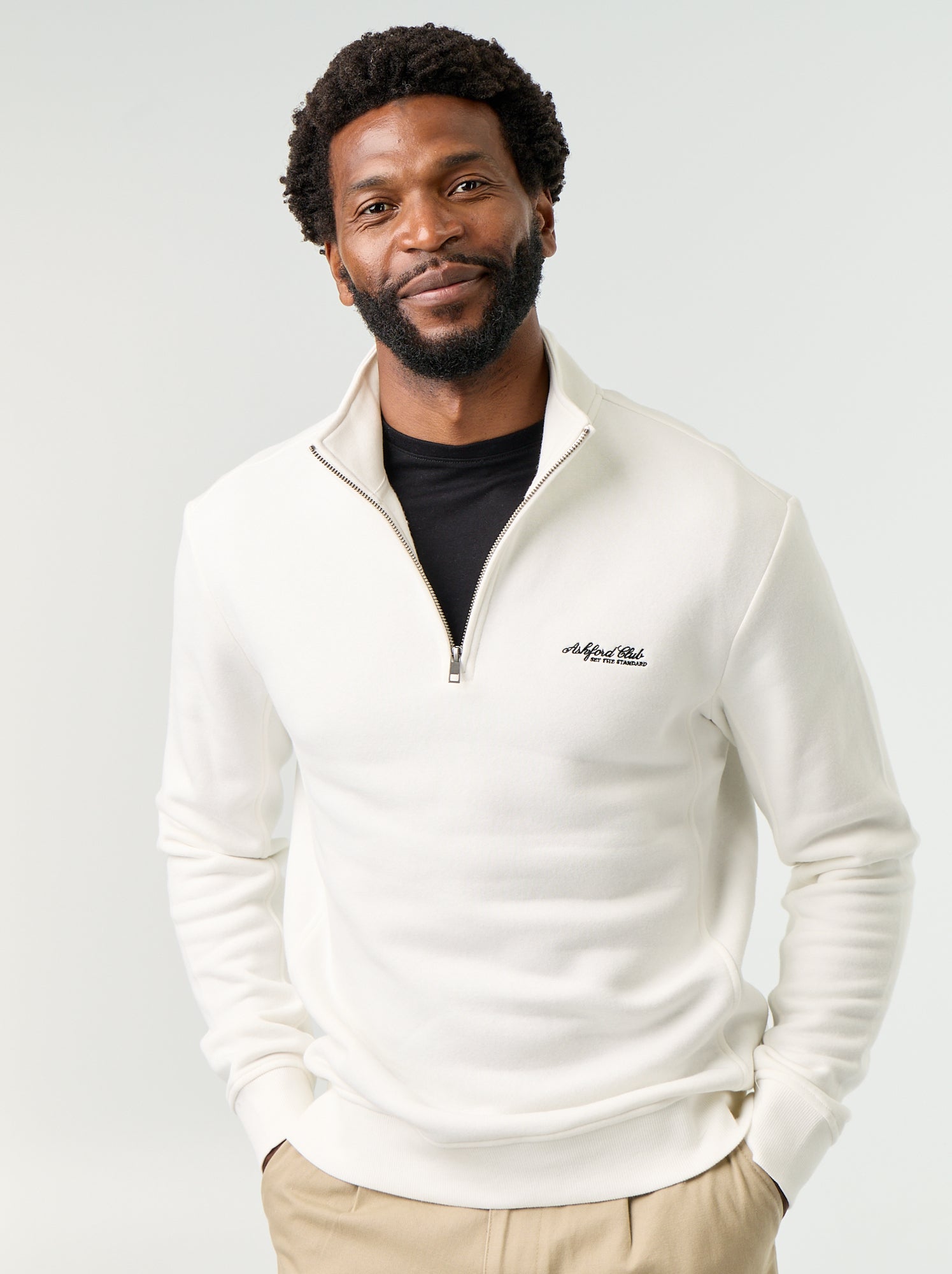 Sweat col camionneur - Blanc