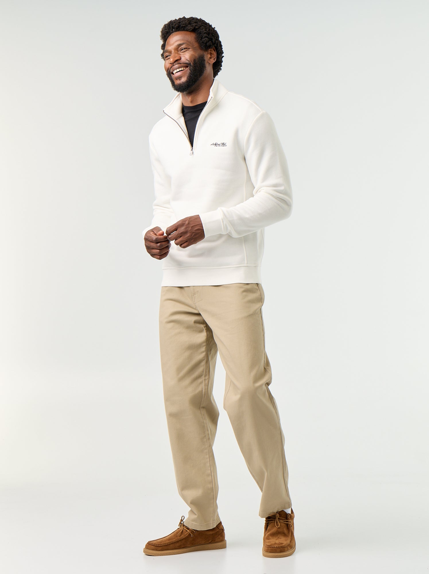 Sweat col camionneur - Blanc