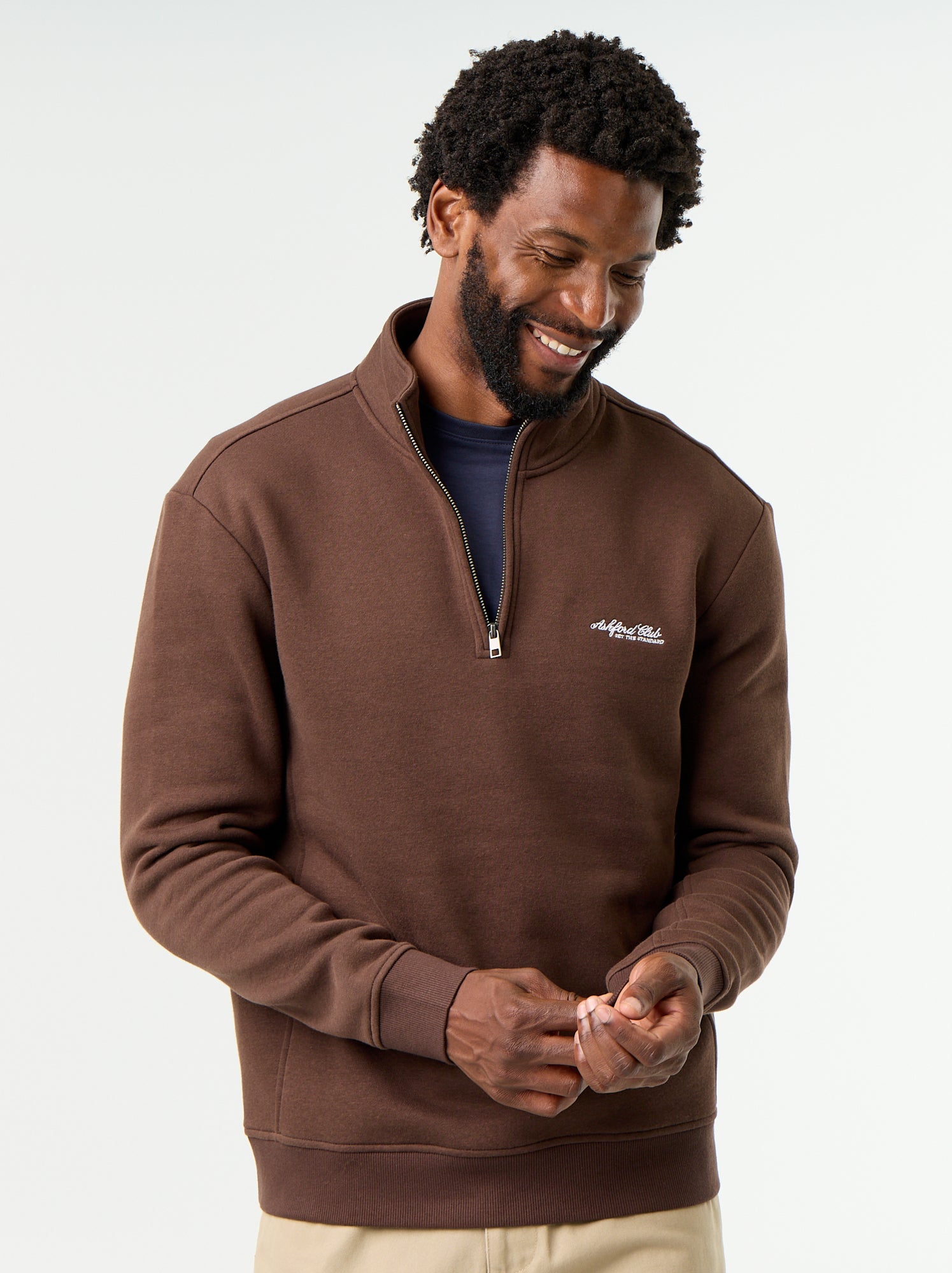 Sweat col camionneur - Marron