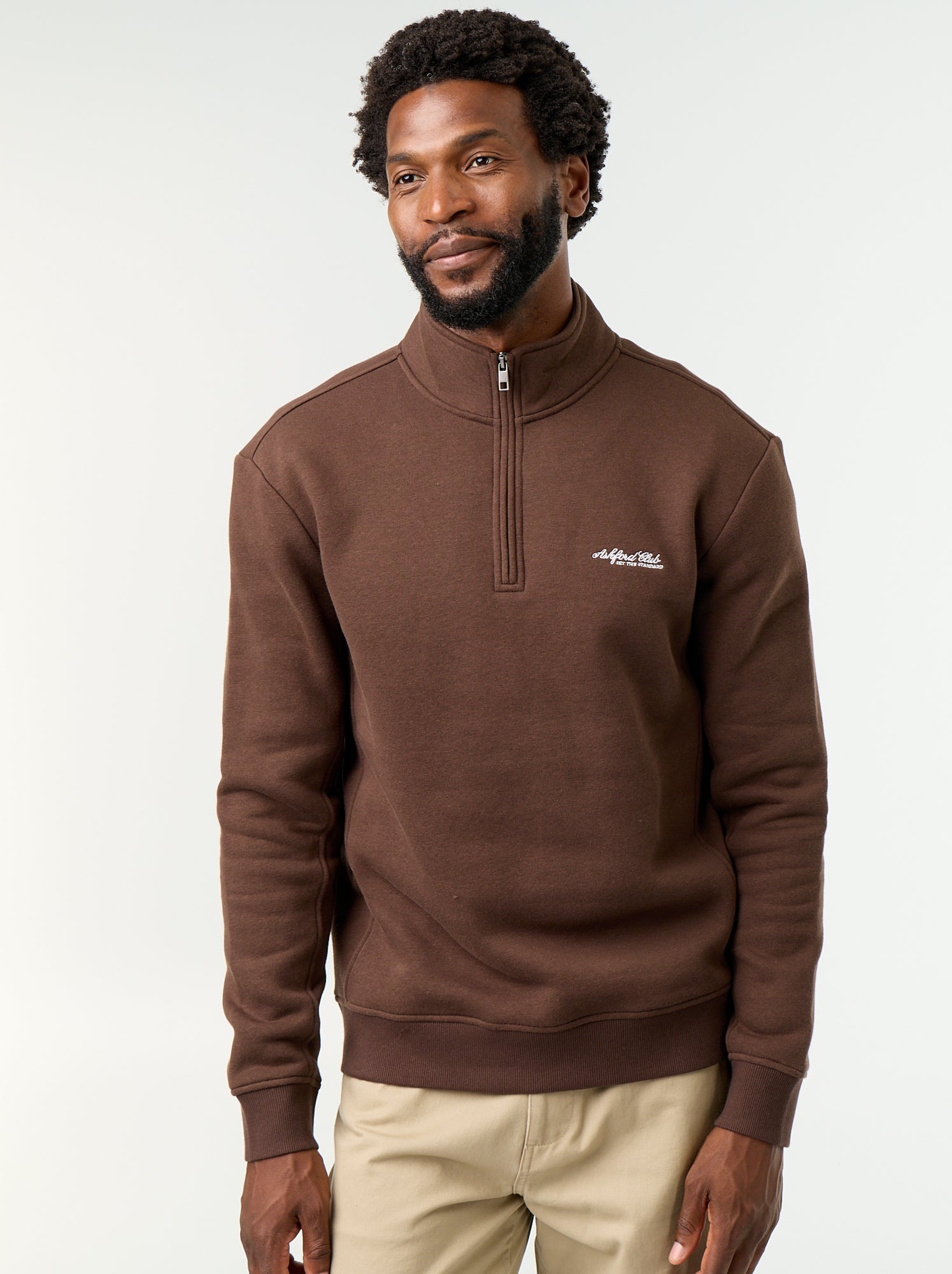 Sweat col camionneur - Marron