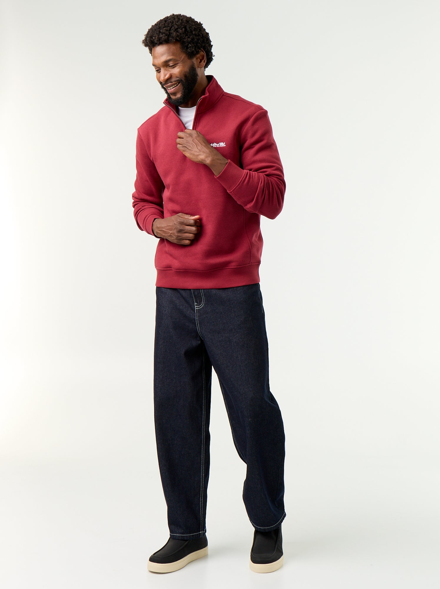 Sweat col camionneur - Rouge