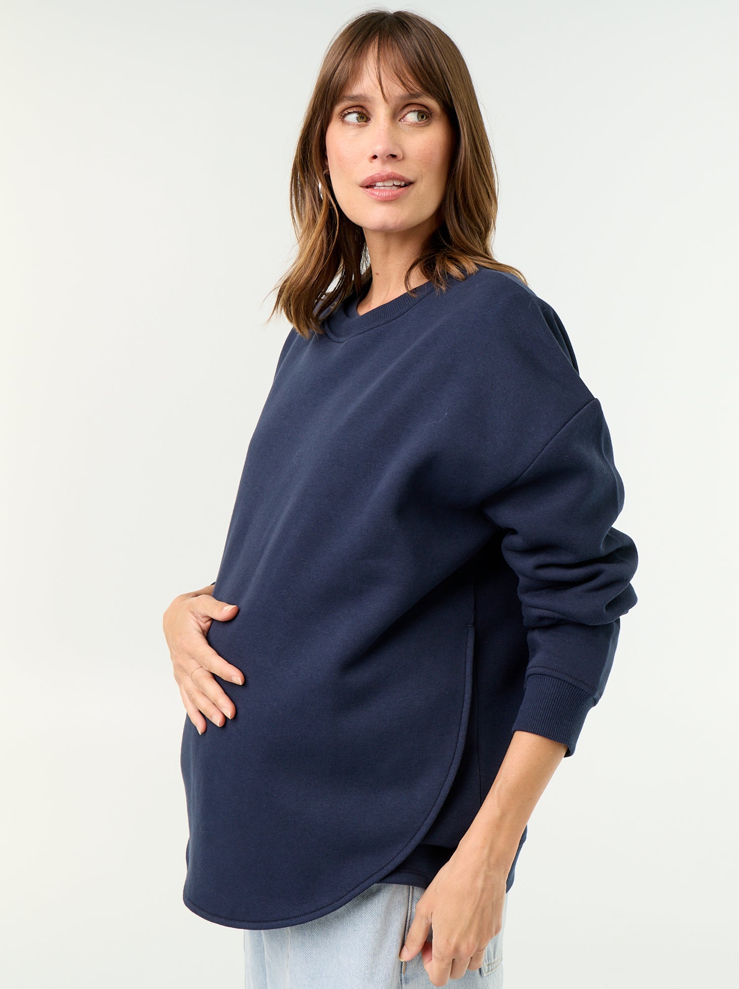 Sweat d'allaitement avec ouverture croisée - Bleu