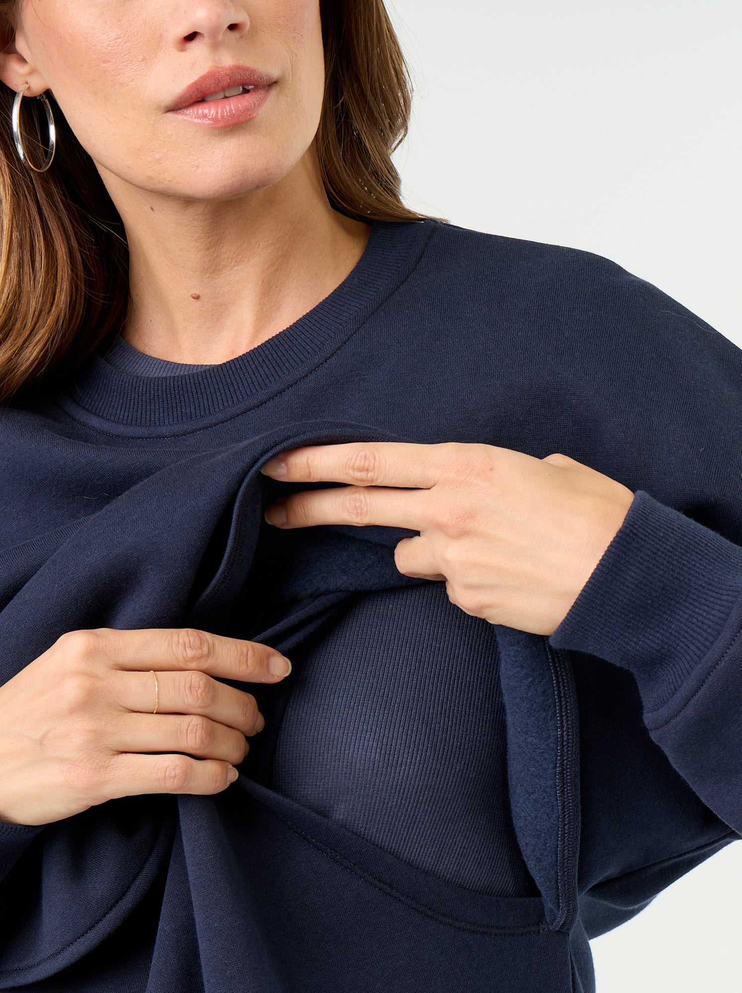 Sweat d'allaitement avec ouverture croisée - Bleu
