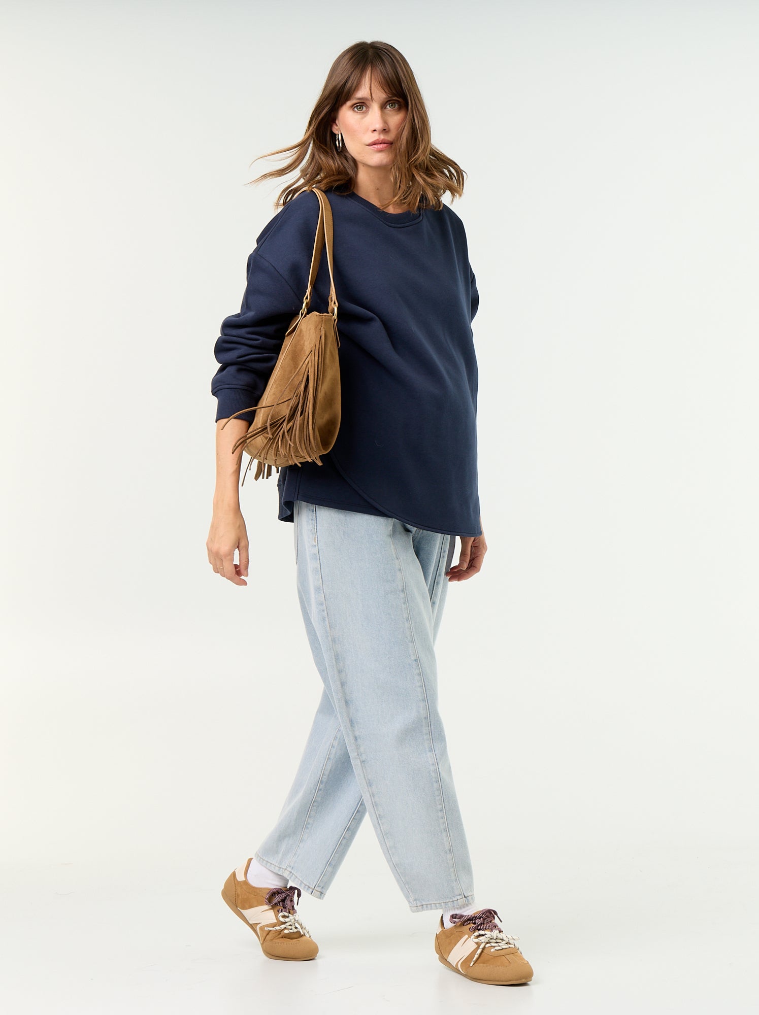 Sweat d'allaitement avec ouverture croisée - Bleu