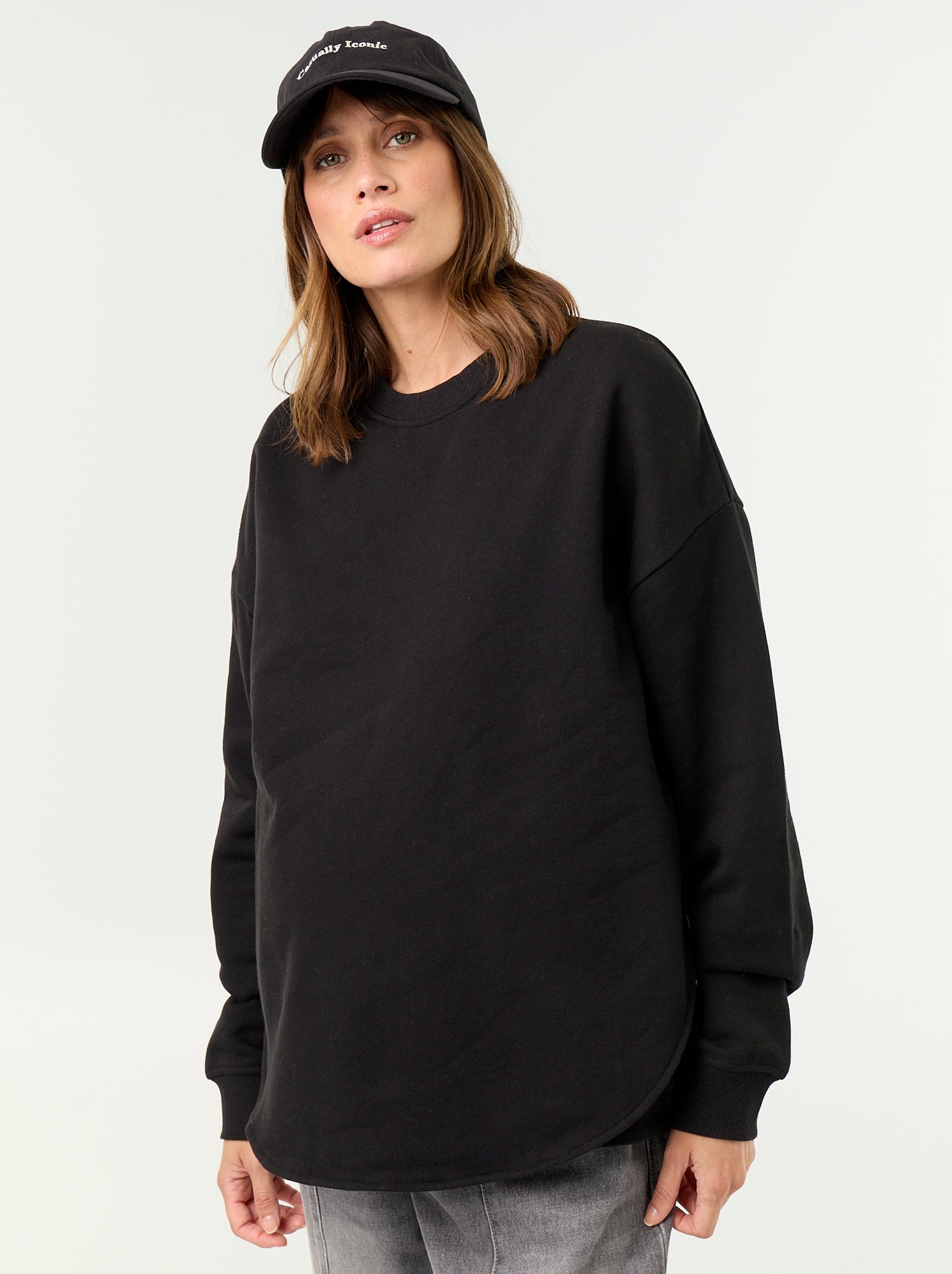 Sweat d'allaitement avec ouverture croisée - Noir