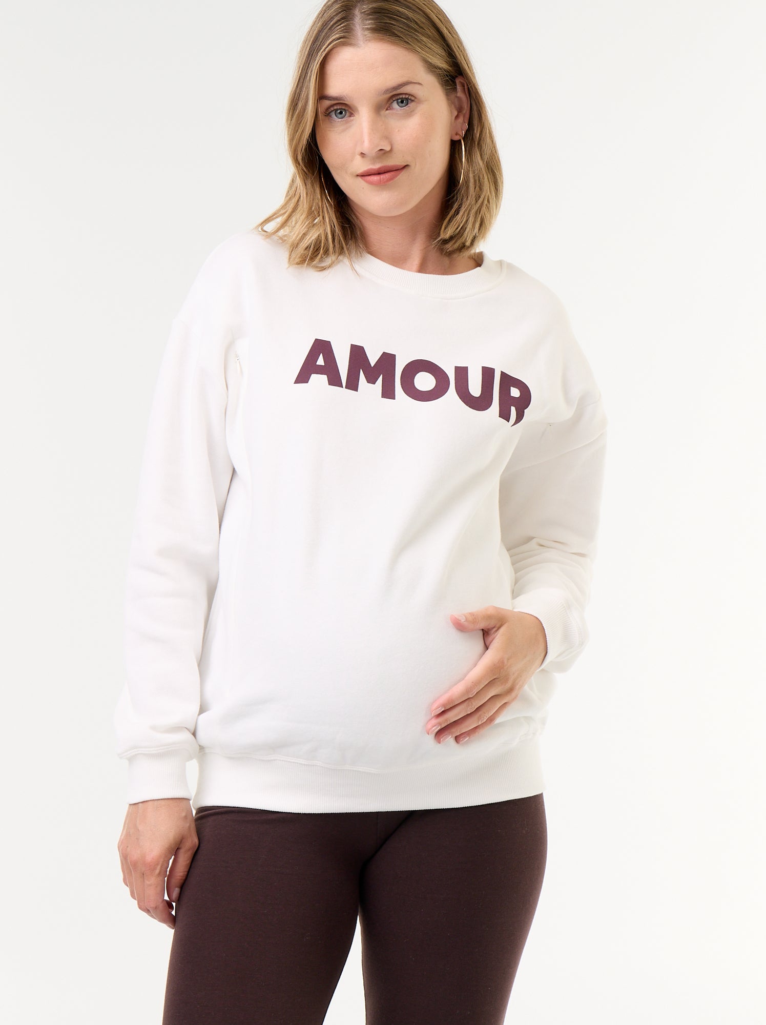 Sweat d'allaitement imprimé - Blanc