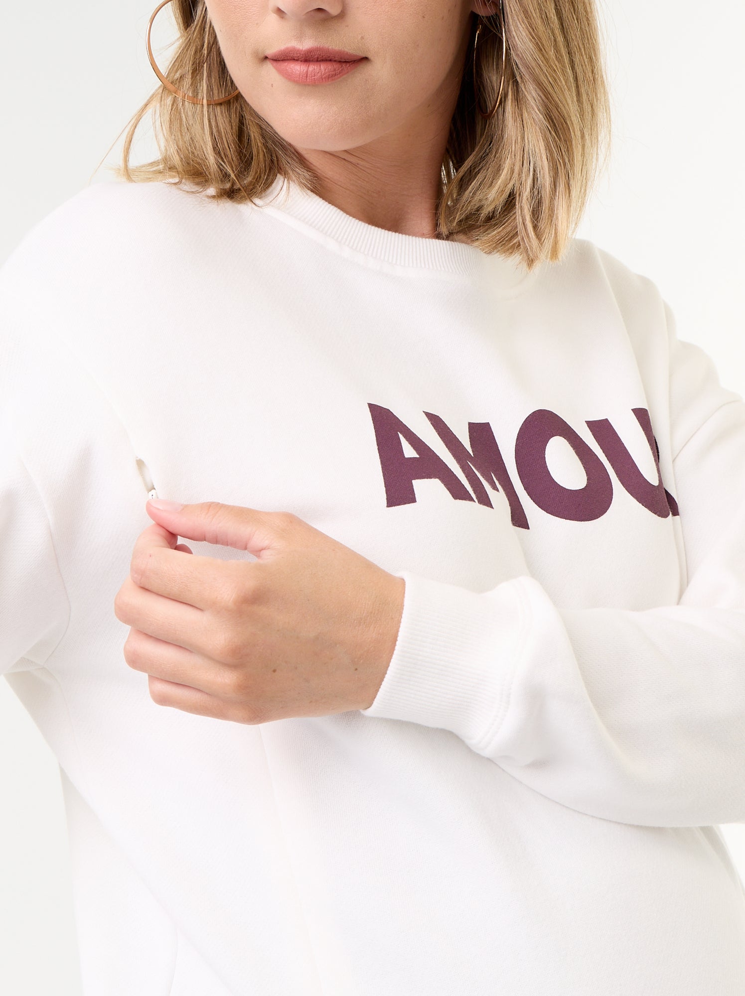 Sweat d'allaitement imprimé - Blanc