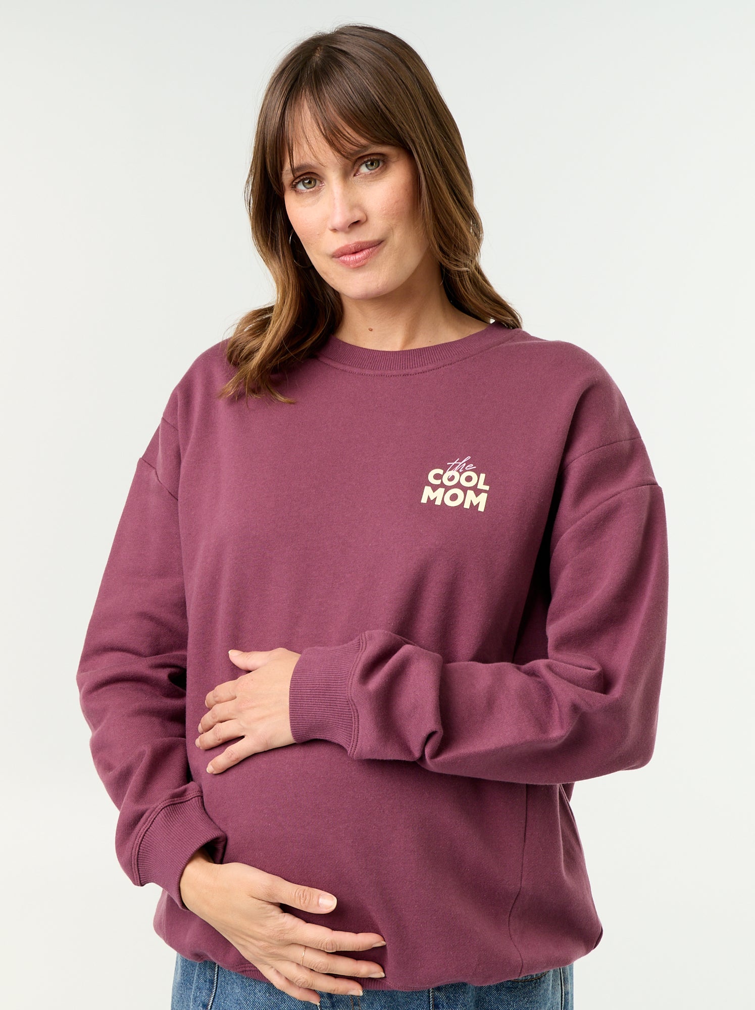 Sweat d'allaitement imprimé - Marron