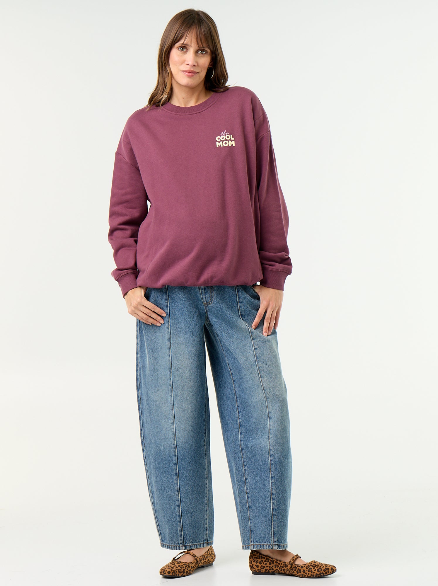 Sweat d'allaitement imprimé - Marron