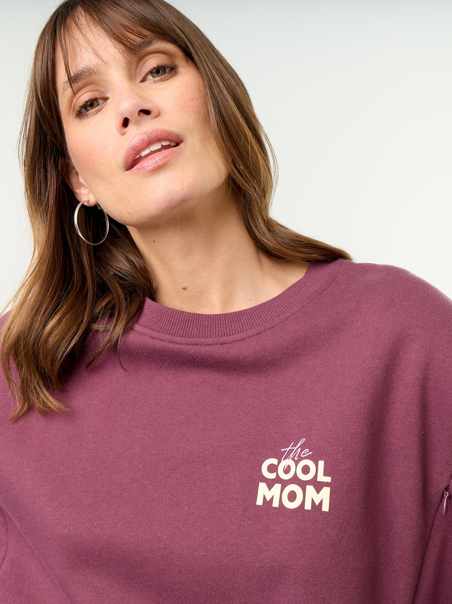 Sweat d'allaitement imprimé - Marron