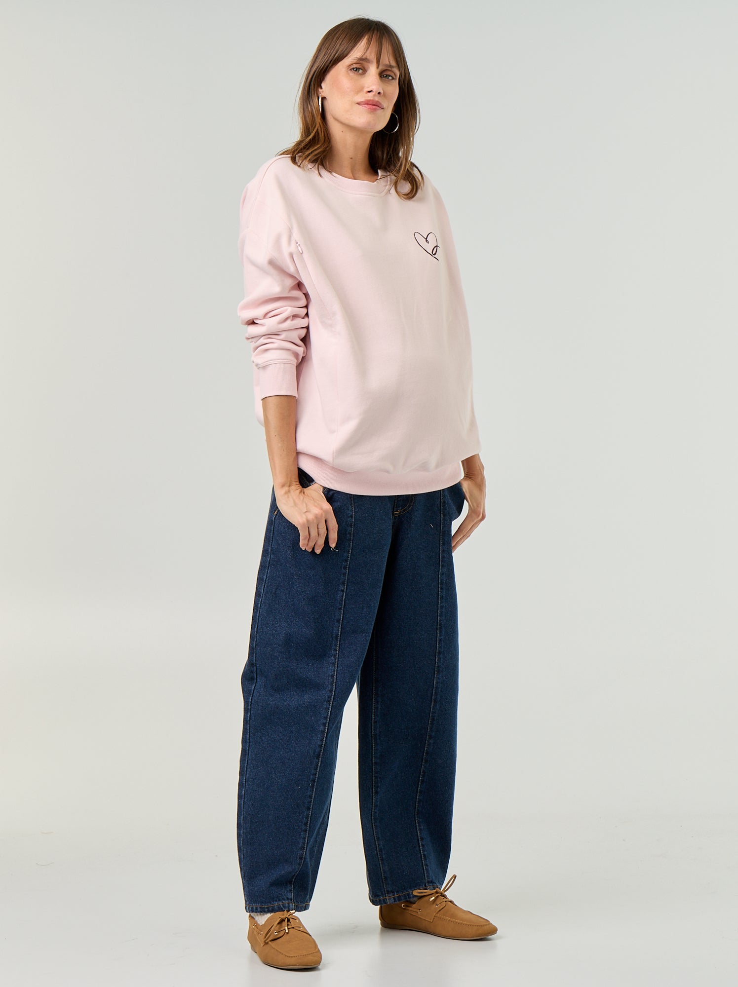 Sweat d'allaitement imprimé - Rose