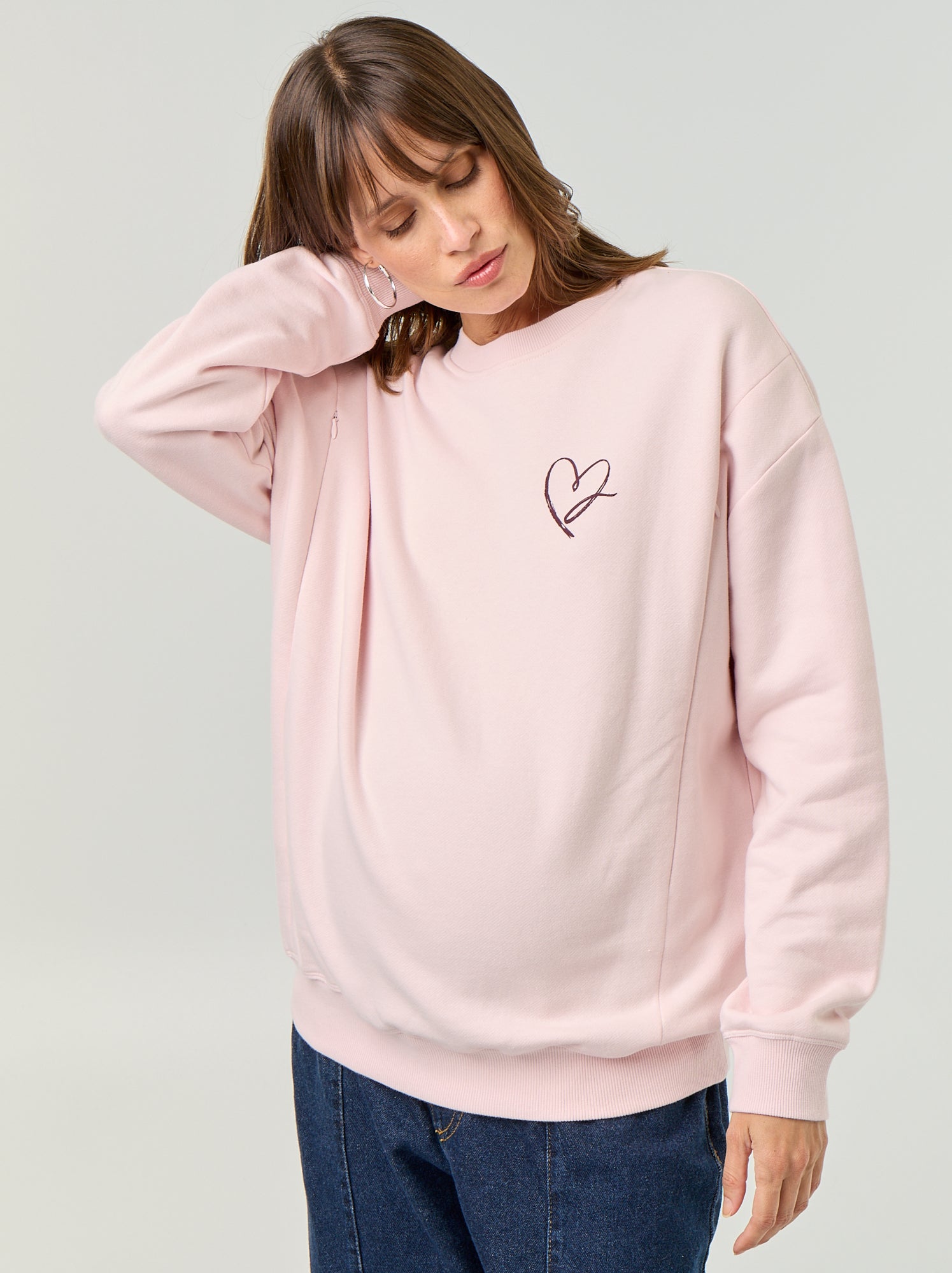 Sweat d'allaitement imprimé - Rose