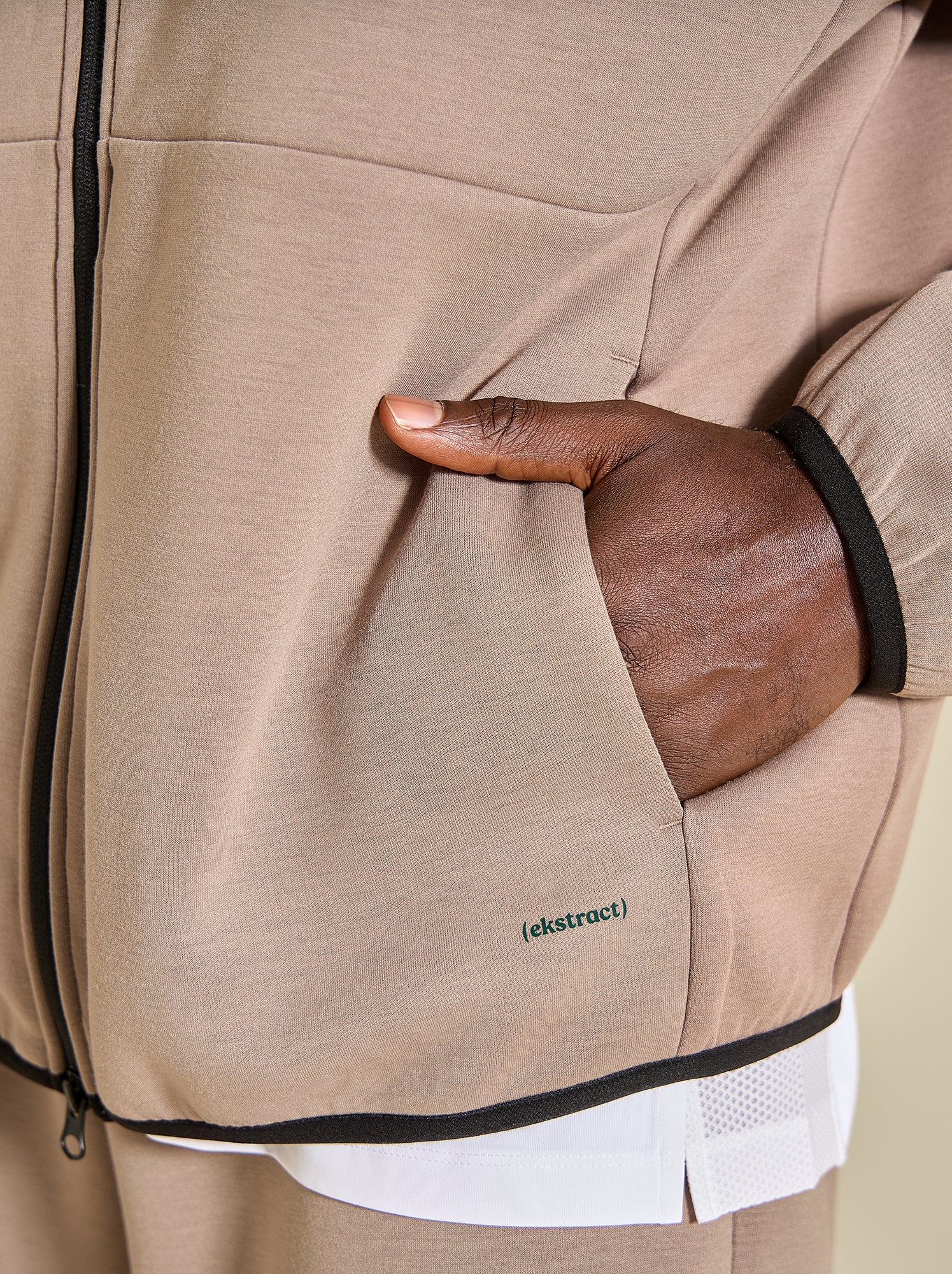 Sweat de sport zippé (ekstract) - Beige