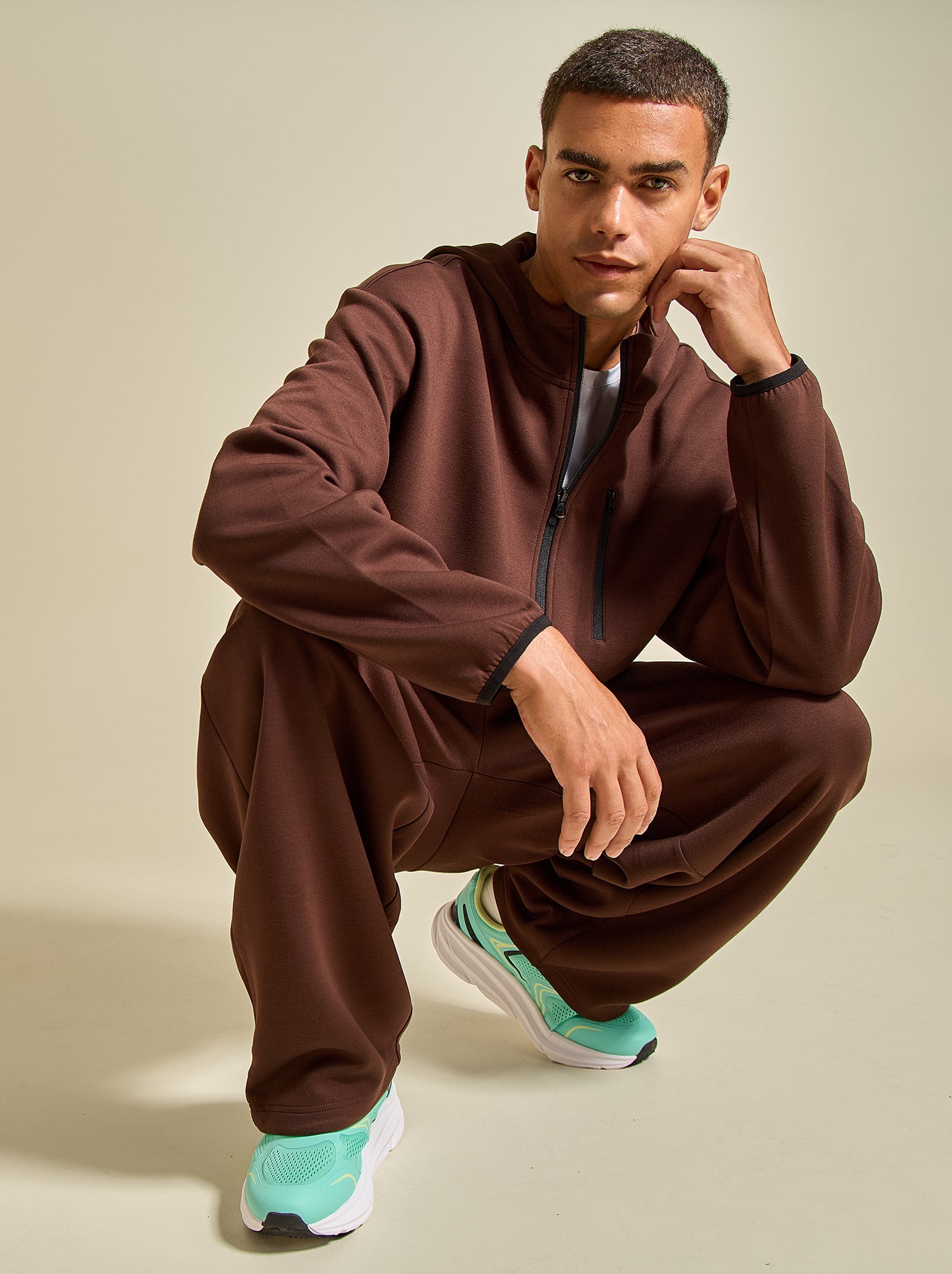Sweat de sport zippé (ekstract) - Marron