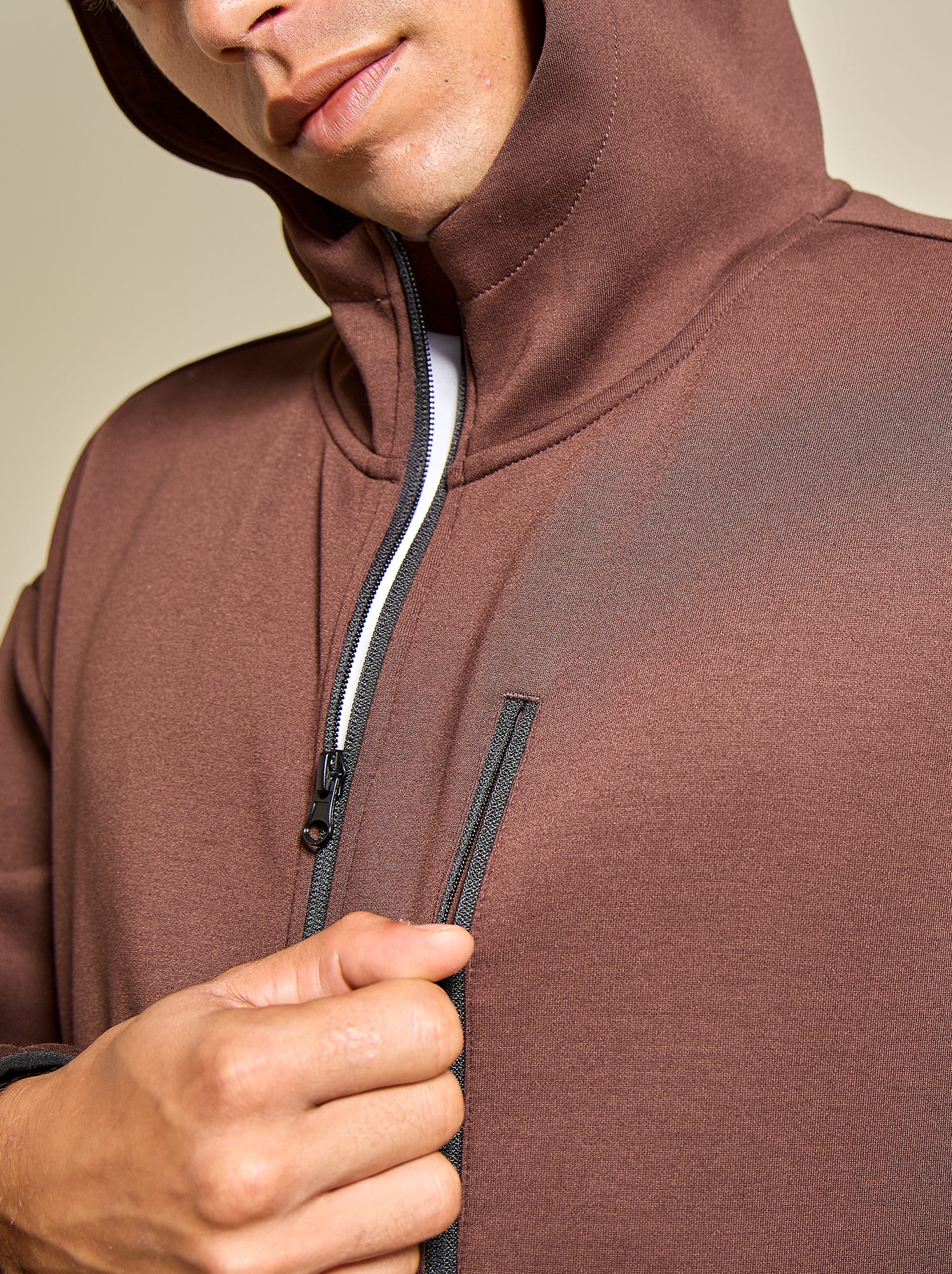 Sweat de sport zippé (ekstract) - Marron
