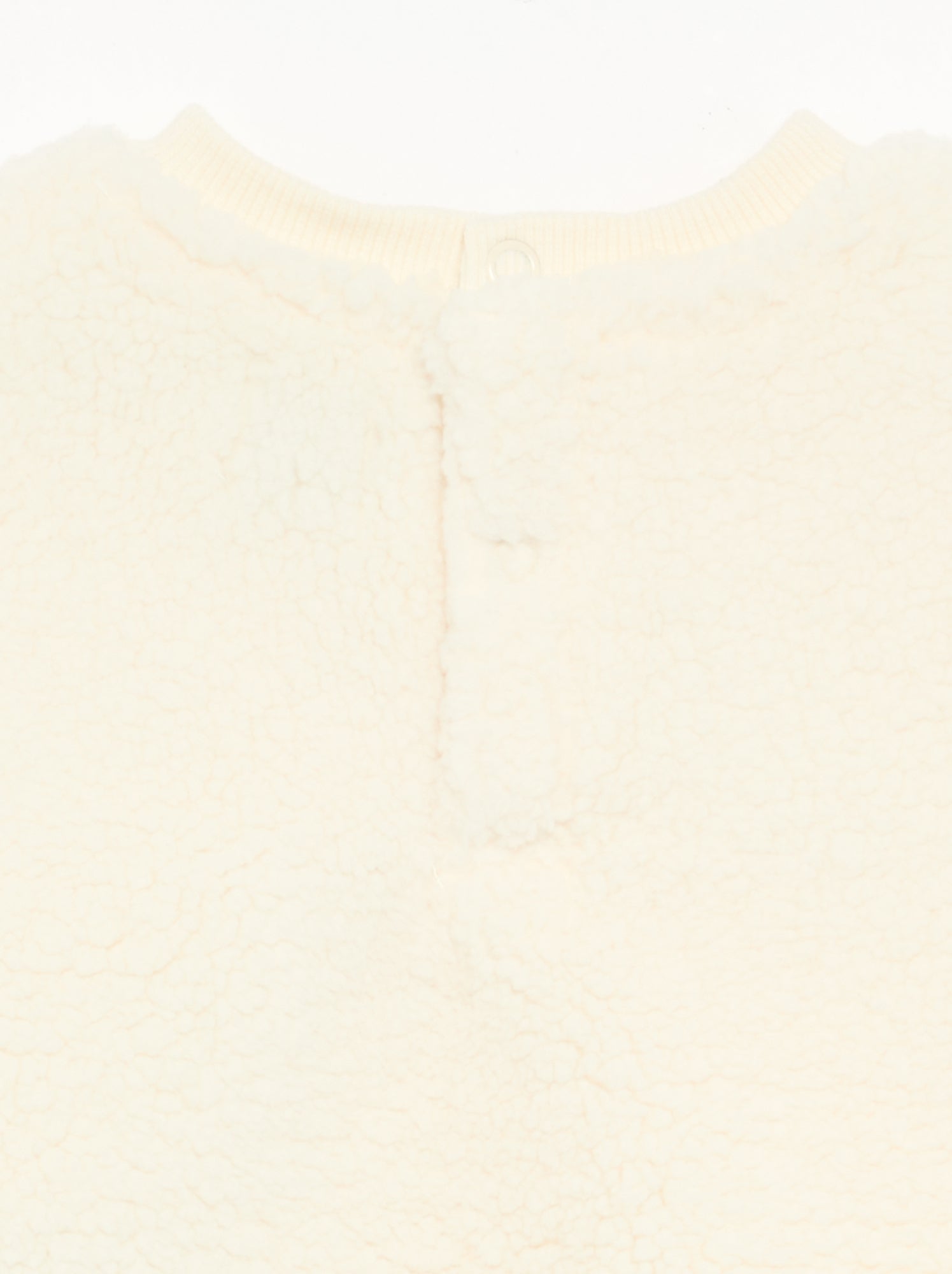 Sweat effet moutonné avec broderies - Blanc