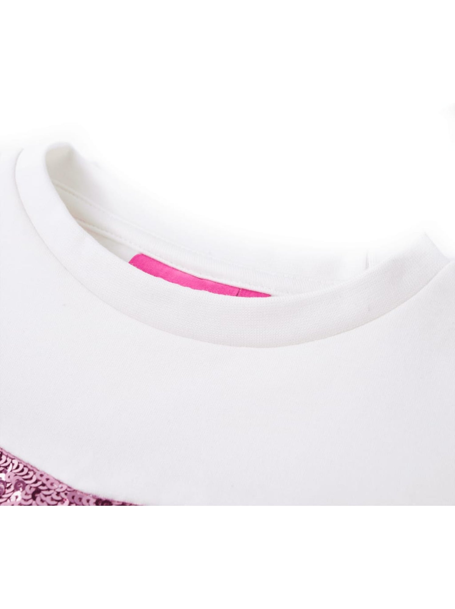 Sweat en coton à sequins manches longues - vidaxl - Rose