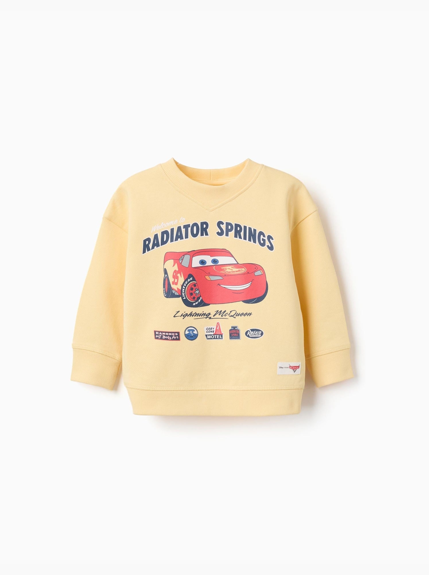 Sweat en coton avec flash mcqueen - Jaune