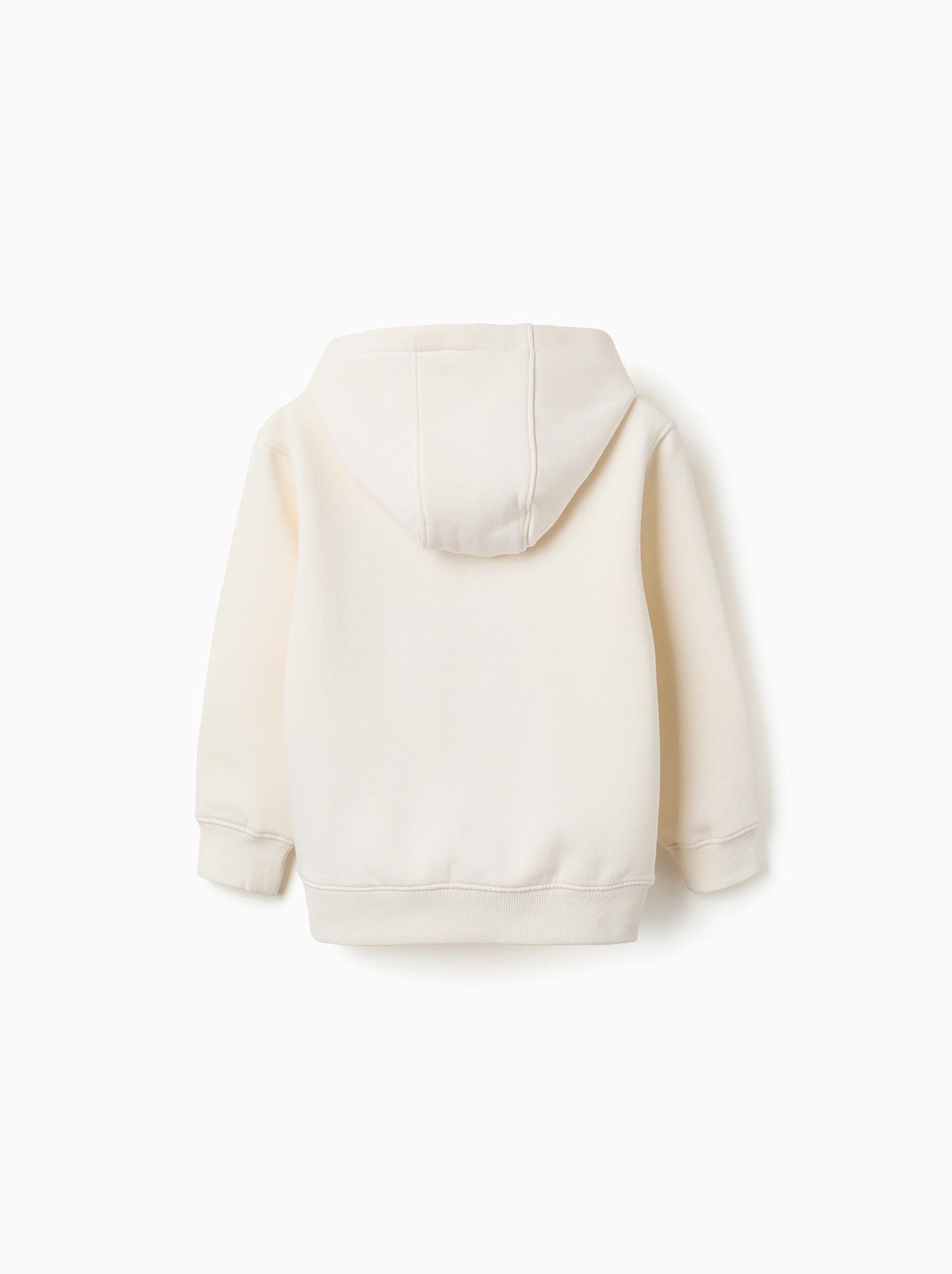 Sweat en coton peigné à capuche avec imprimé - Blanc