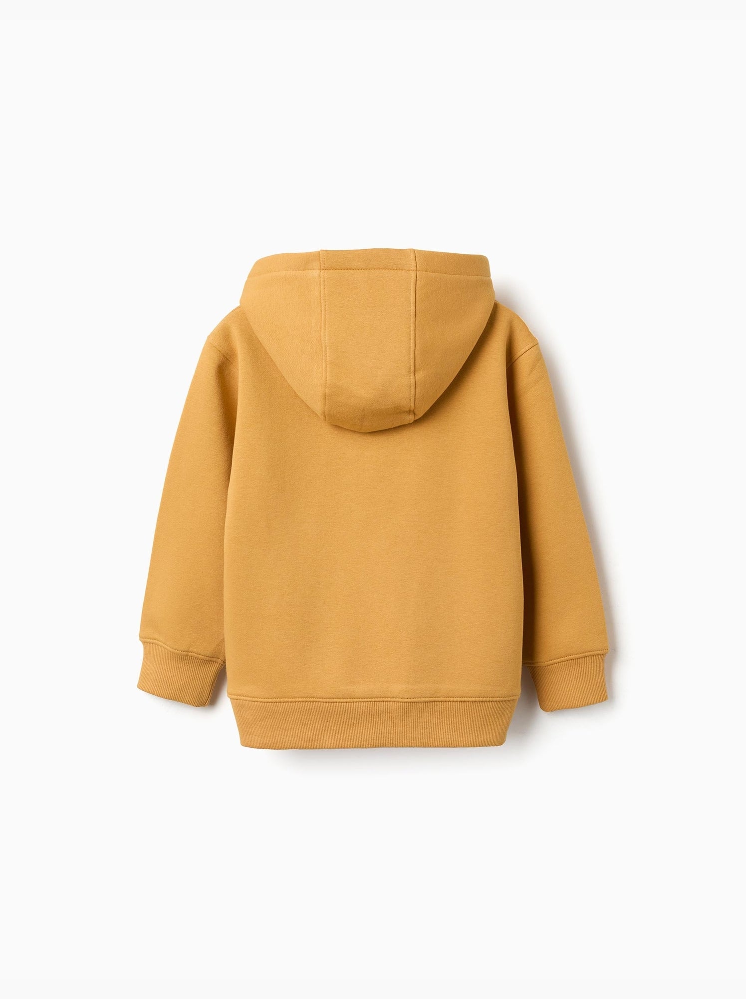 Sweat en coton peigné à capuche avec imprimé - Jaune