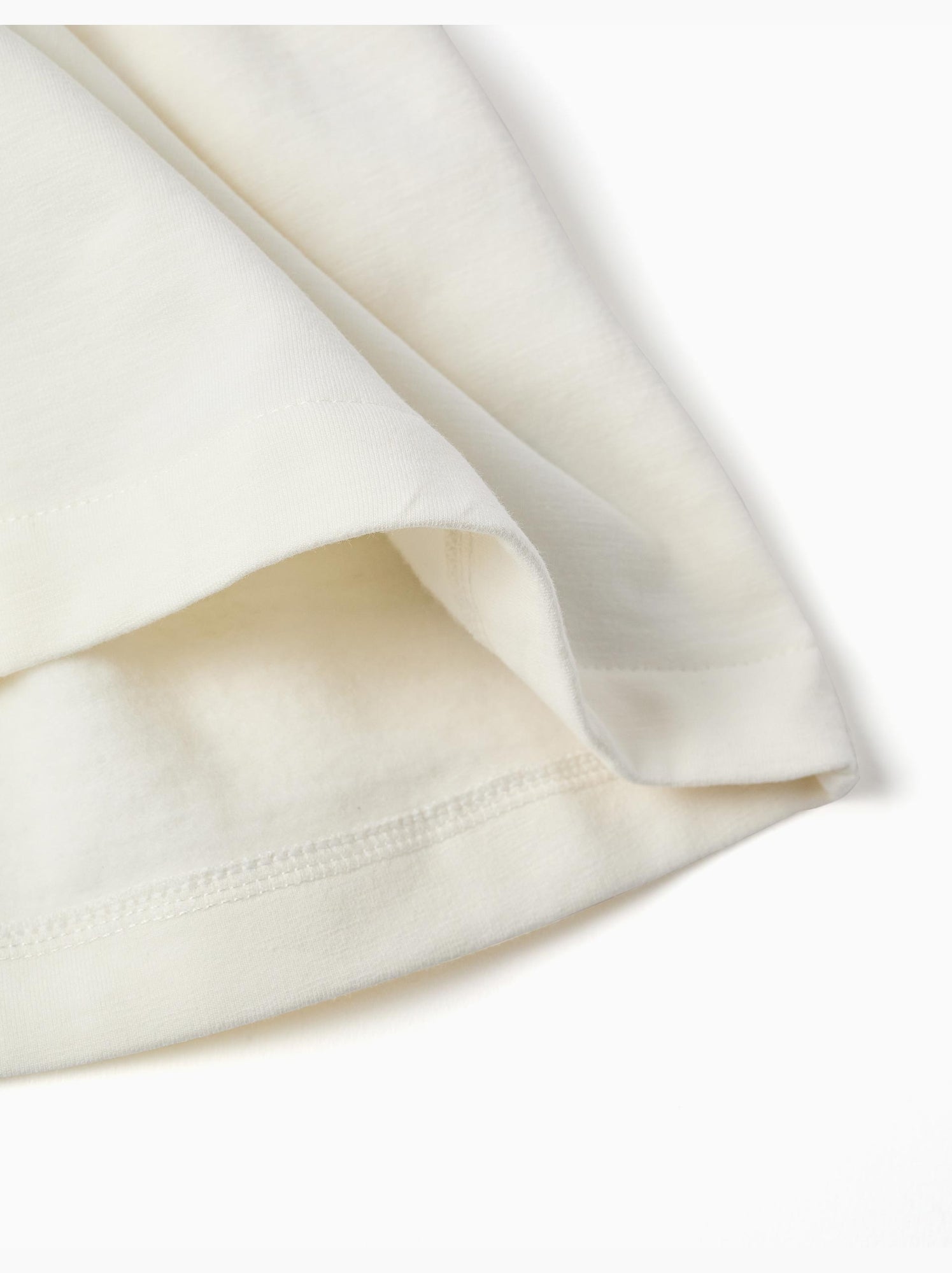 Sweat en coton peigné avec fleurs en relief - Blanc