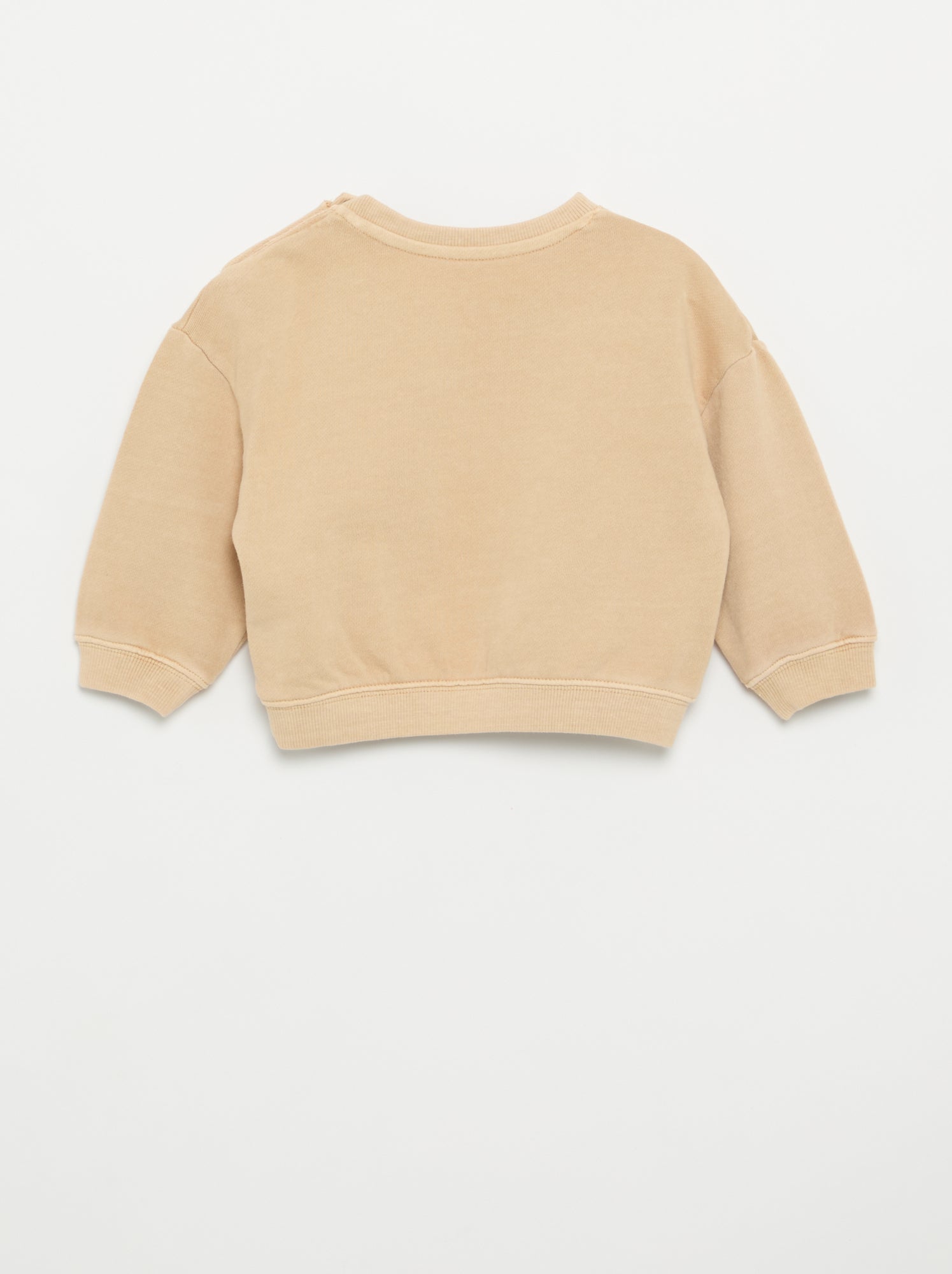 Sweat en French Terry avec broderies - Beige