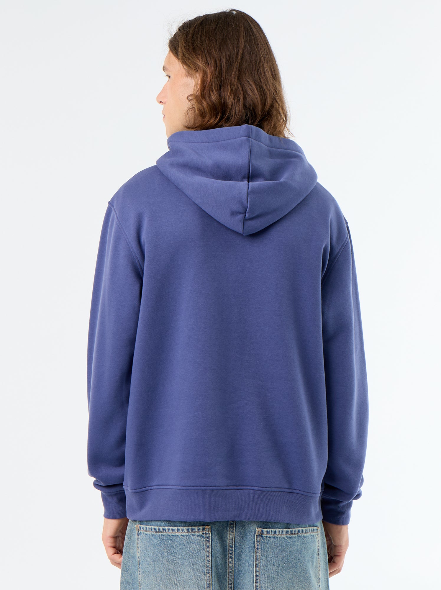 Sweat en molleton à capuche imprimé - Bleu