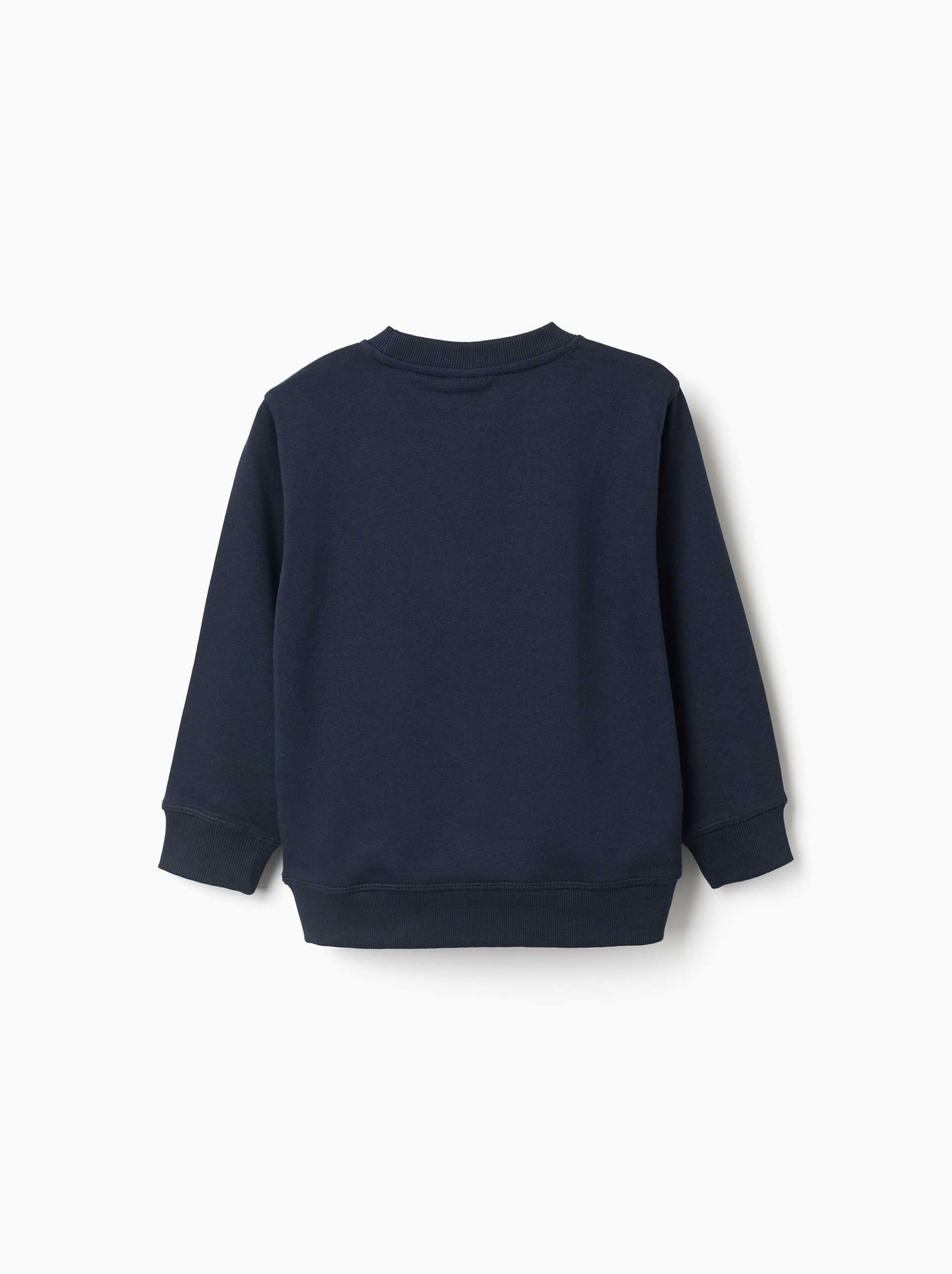 Sweat en molleton avec imprimé zy en relief - Bleu foncé