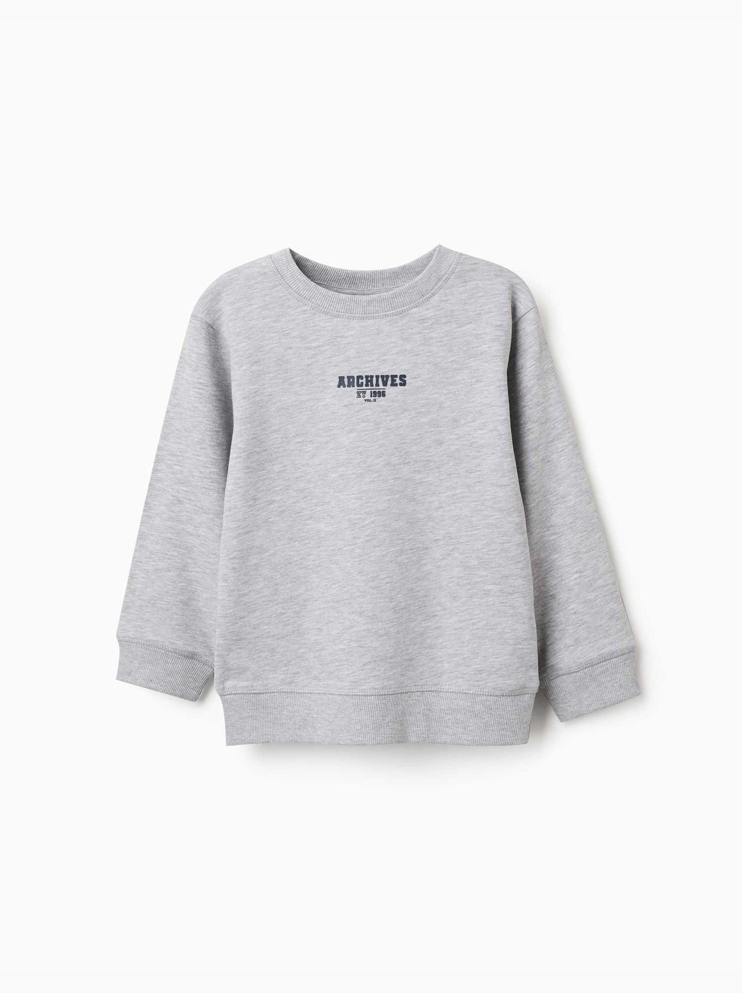 Sweat en molleton avec imprimé zy en relief - Gris clair