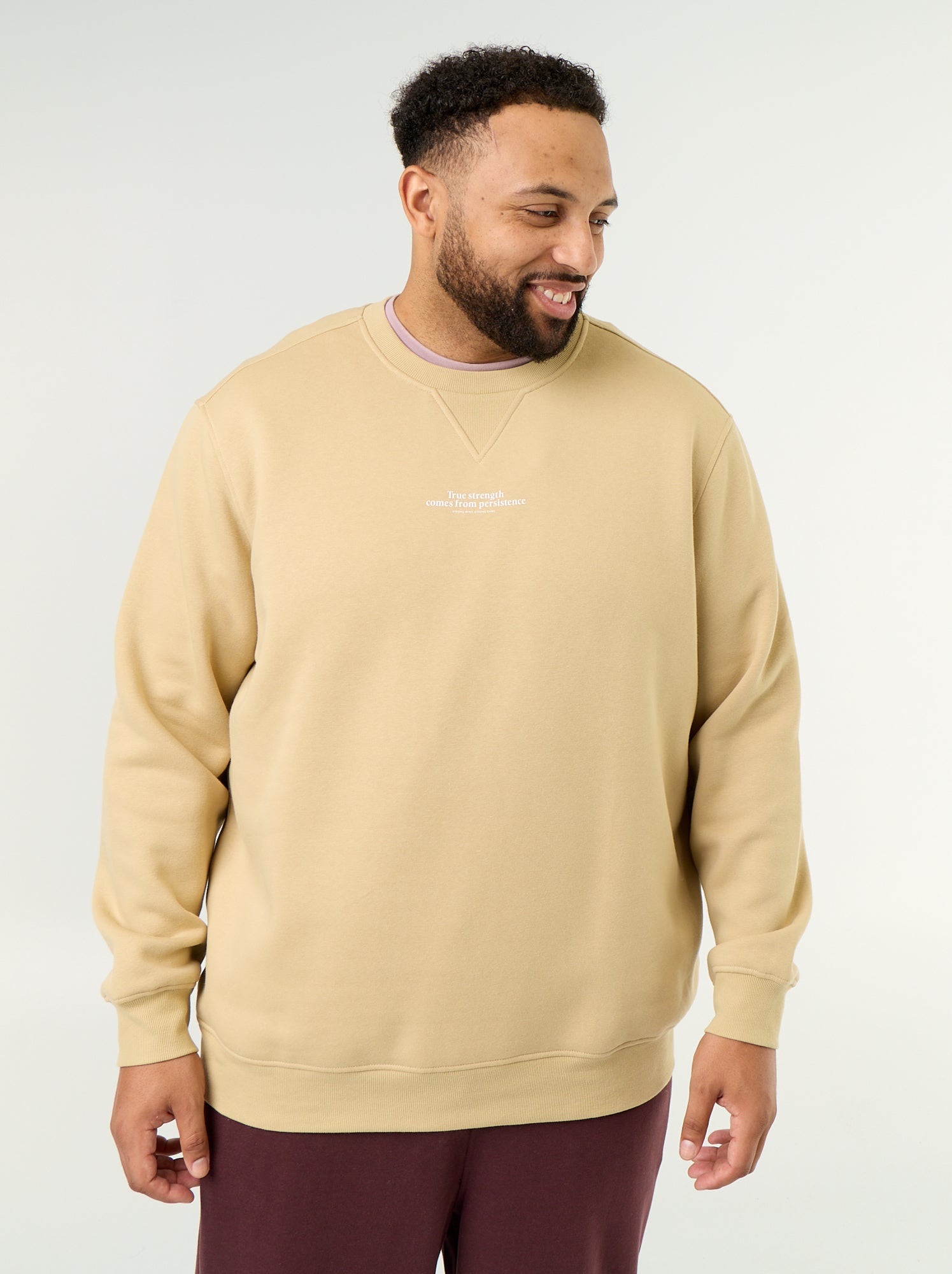 Sweat en molleton avec inscription - Beige