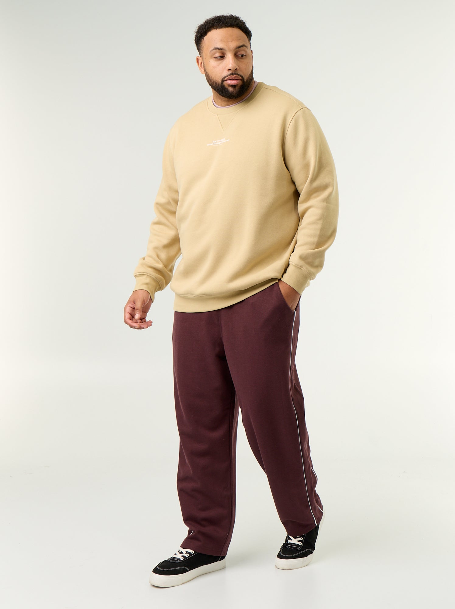 Sweat en molleton avec inscription - Beige