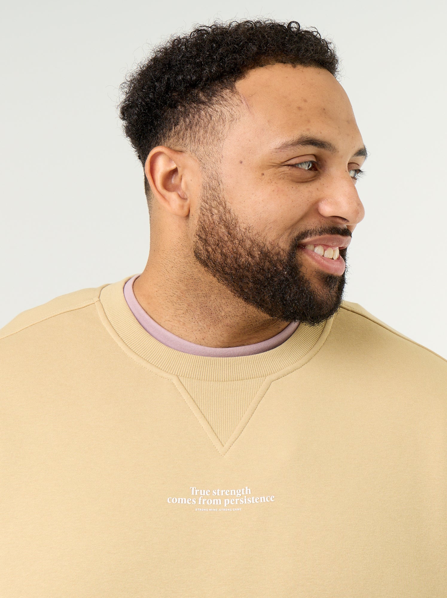 Sweat en molleton avec inscription - Beige