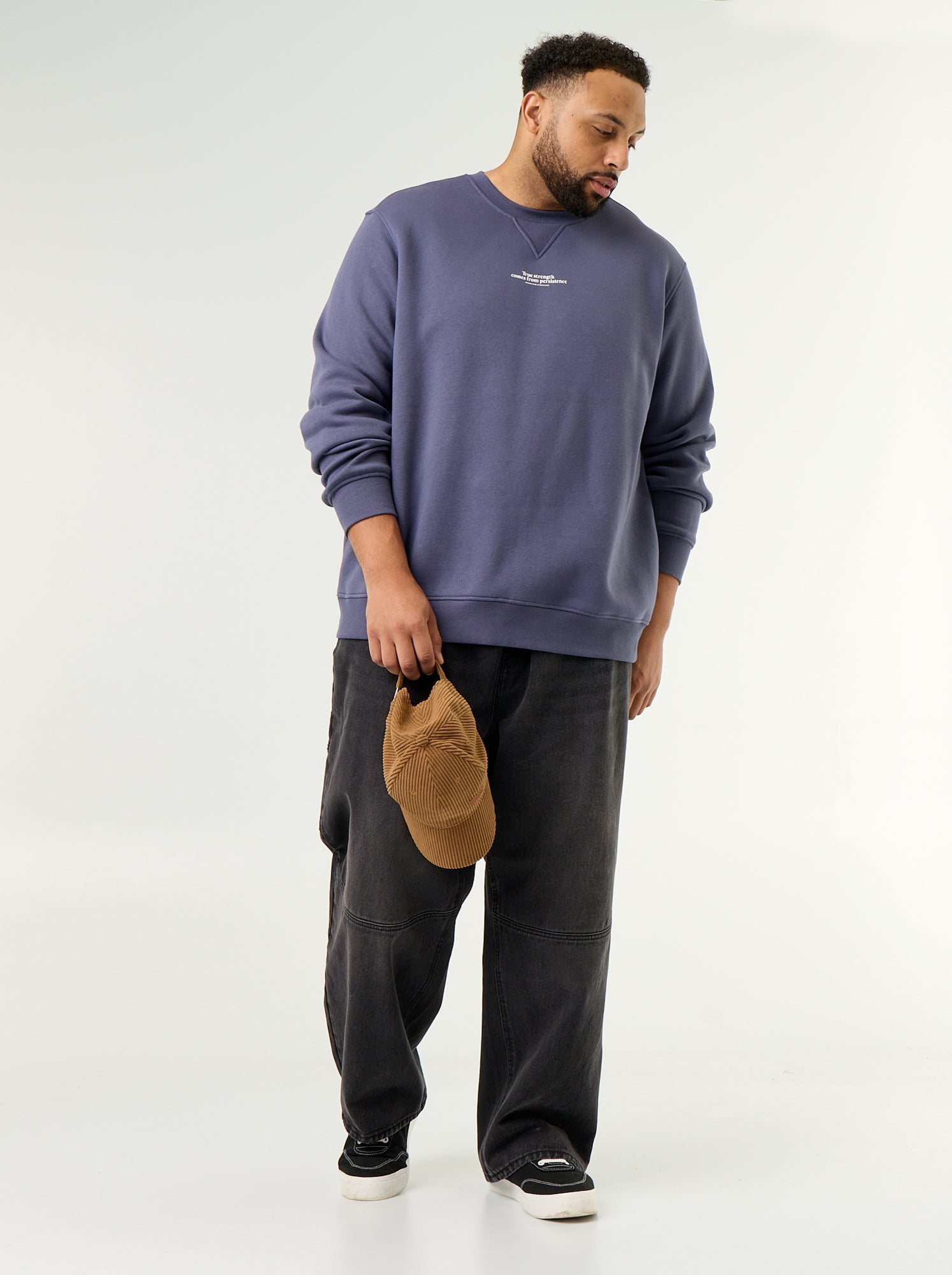 Sweat en molleton avec inscription - Bleu