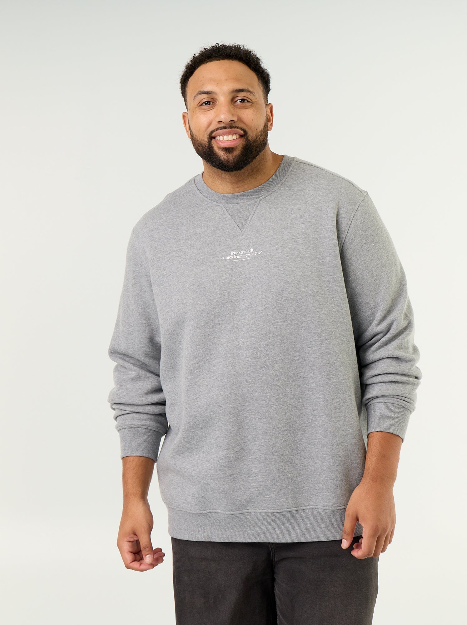 Sweat en molleton avec inscription - Gris