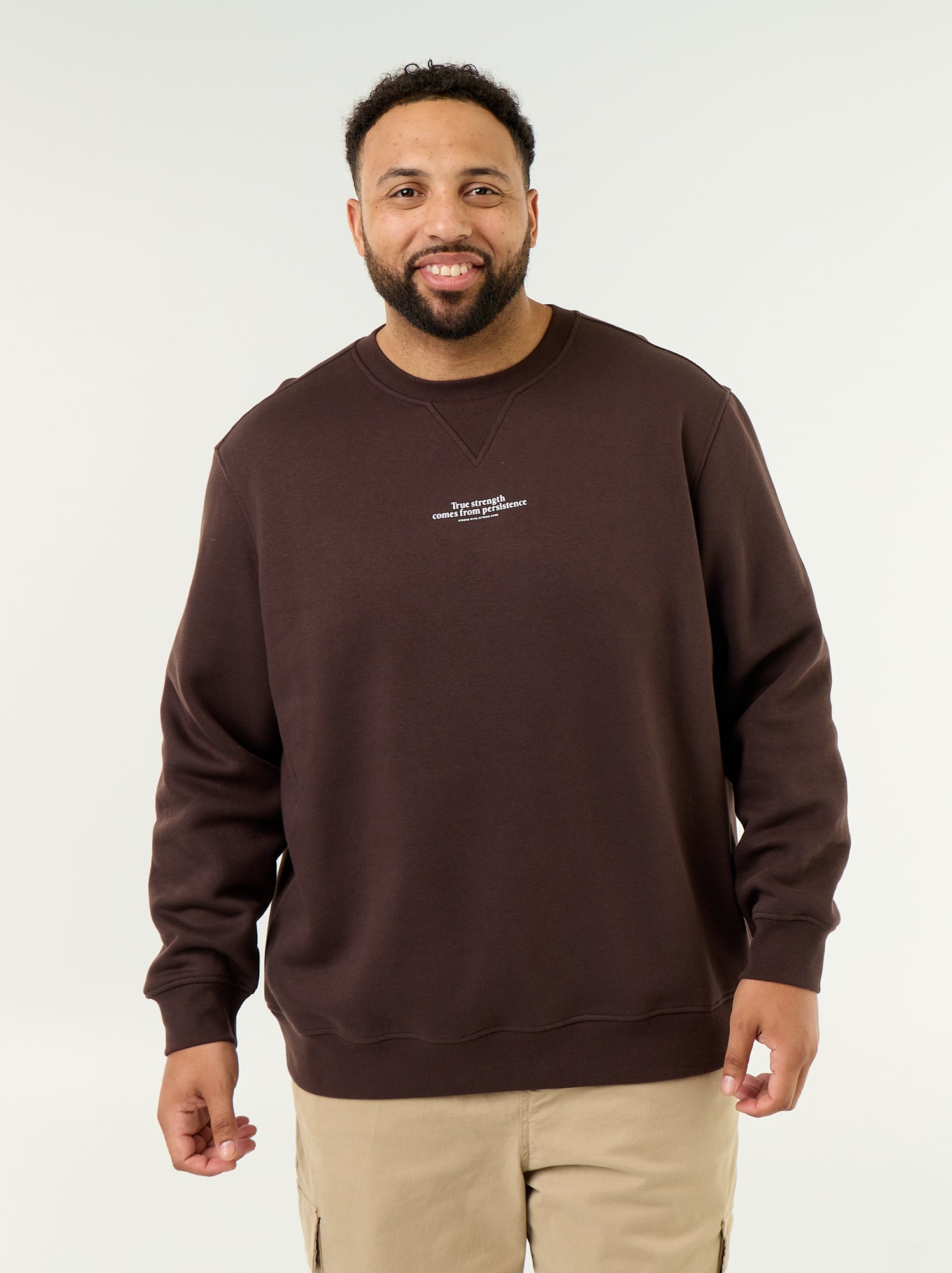 Sweat en molleton avec inscription - Marron